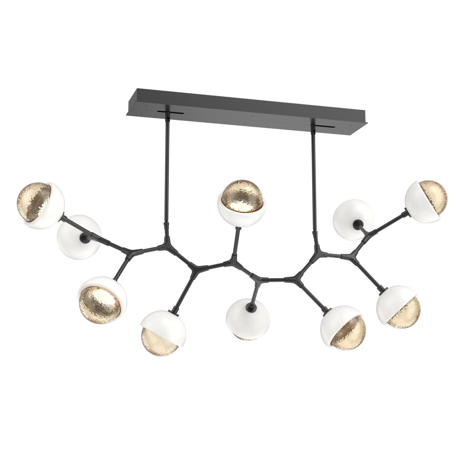 Shown in Matte Black finish and Amber glass and Salt White accent