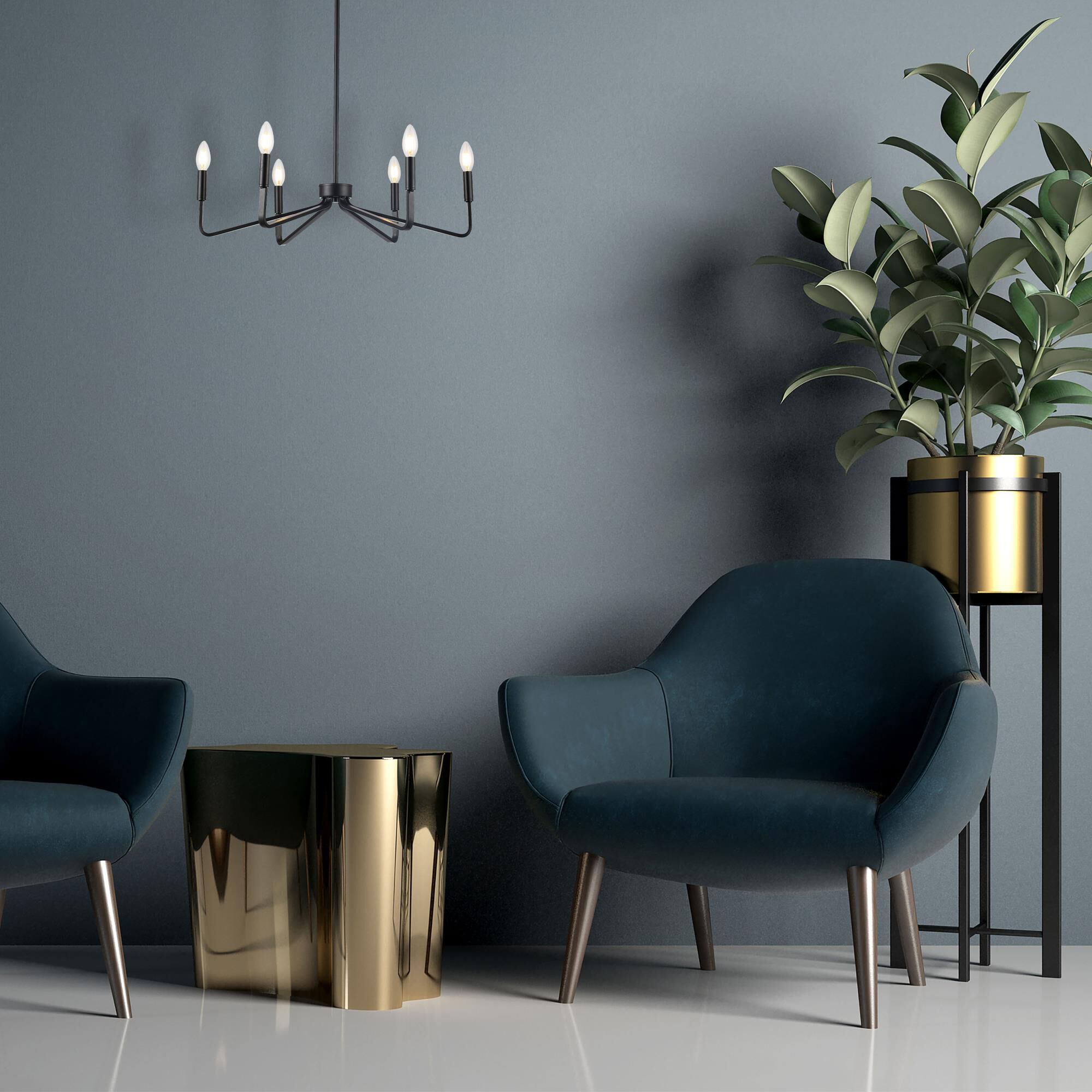 Clayton 26 Inch 6 Light Chandelier by Dainolite