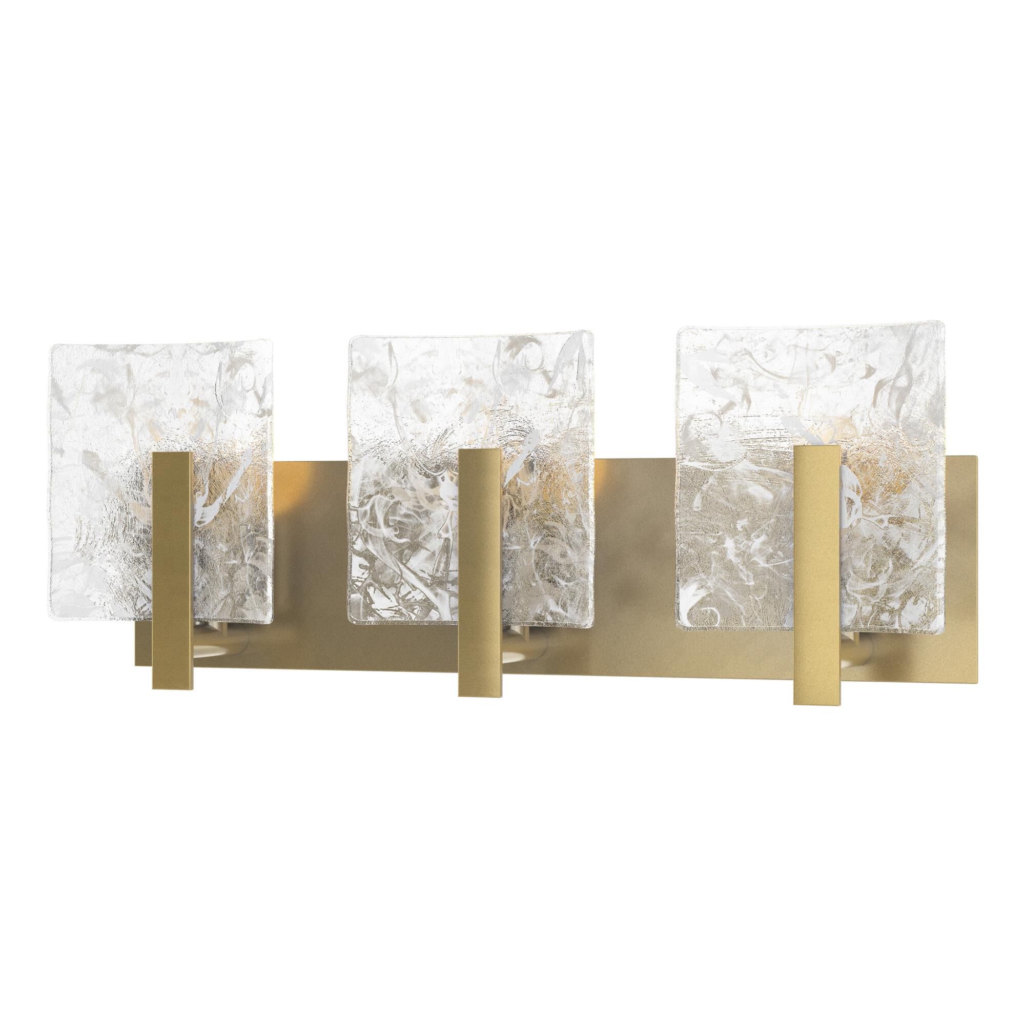 Shown in Modern Brass finish and White Swirl glass