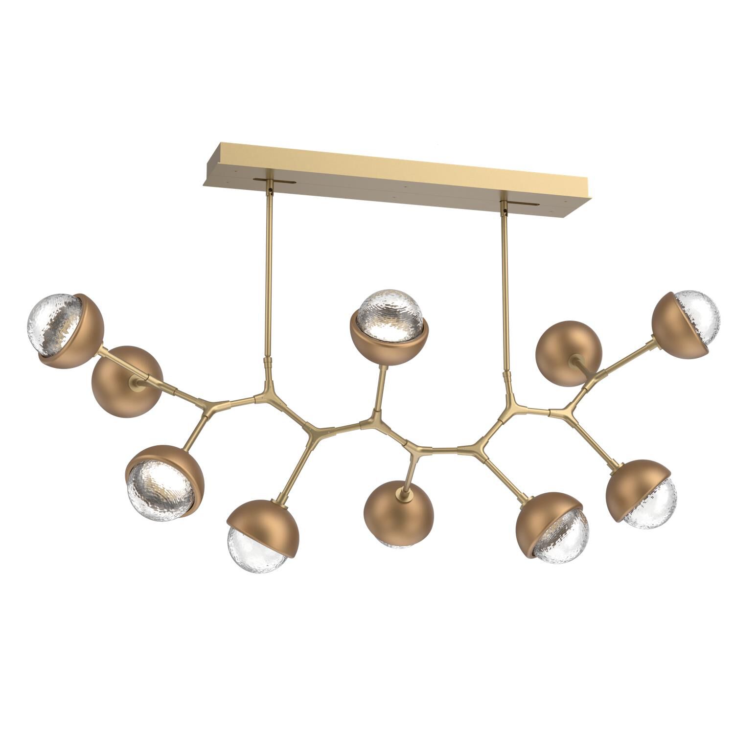 Shown in Gilded Brass finish and Clear glass and Novel Brass accent