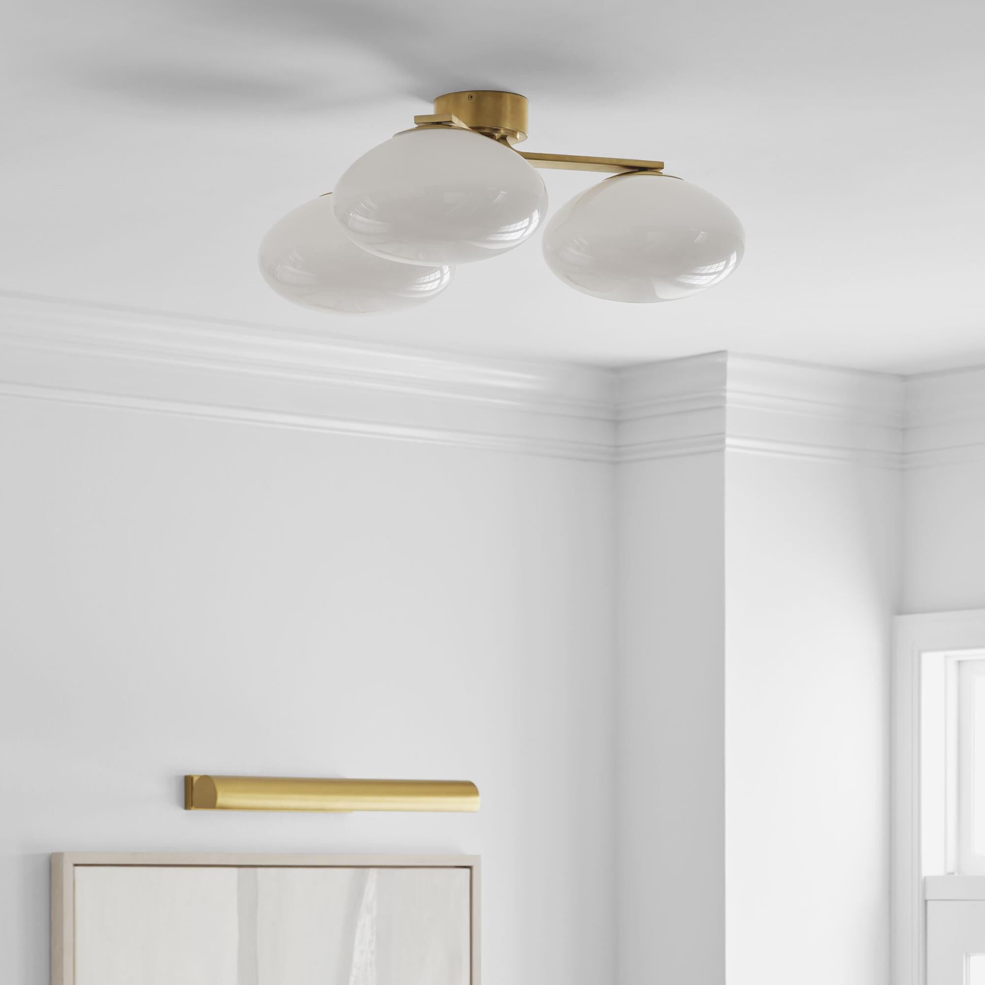 Champalimaud Marisol 26 Inch 3 Light LED Semi Flush Mount by Visual Comfort Signature Collection