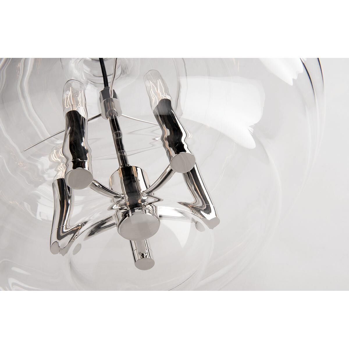 Shown in Polished Nickel finish and Clear glass