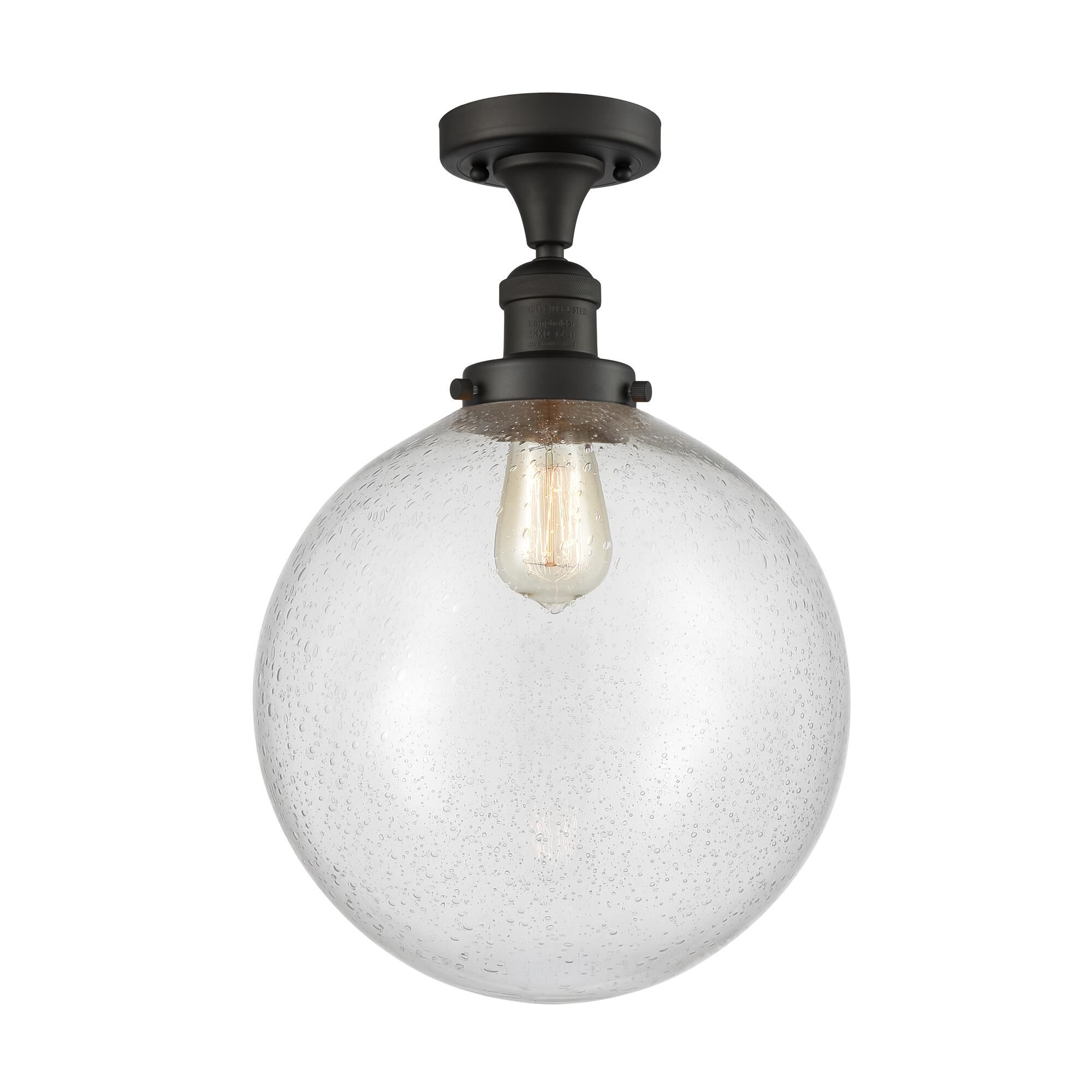 Shown in Oil Rubbed Bronze finish and Seedy Beacon glass