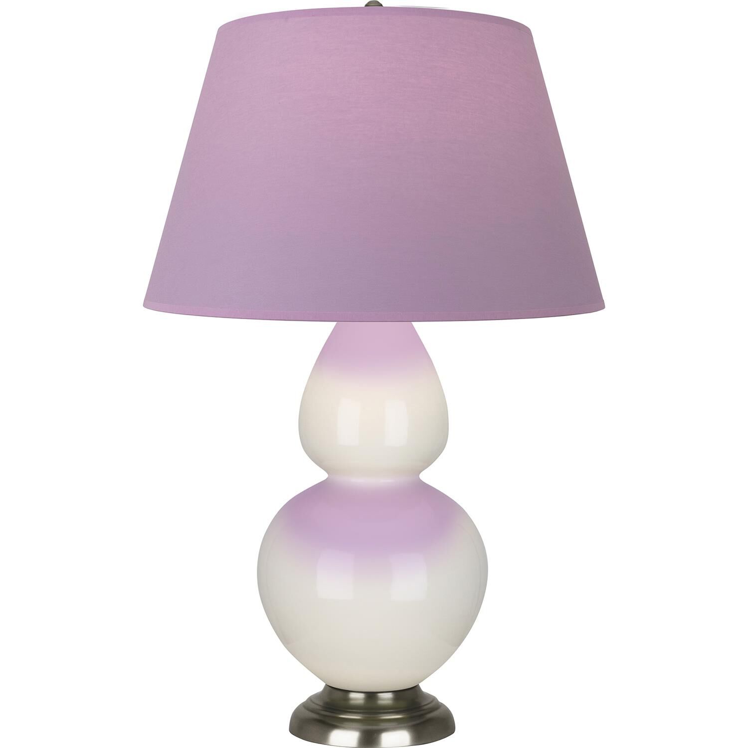 Shown in Bone finish and Lavender and Plum shade and Antique Silver accent