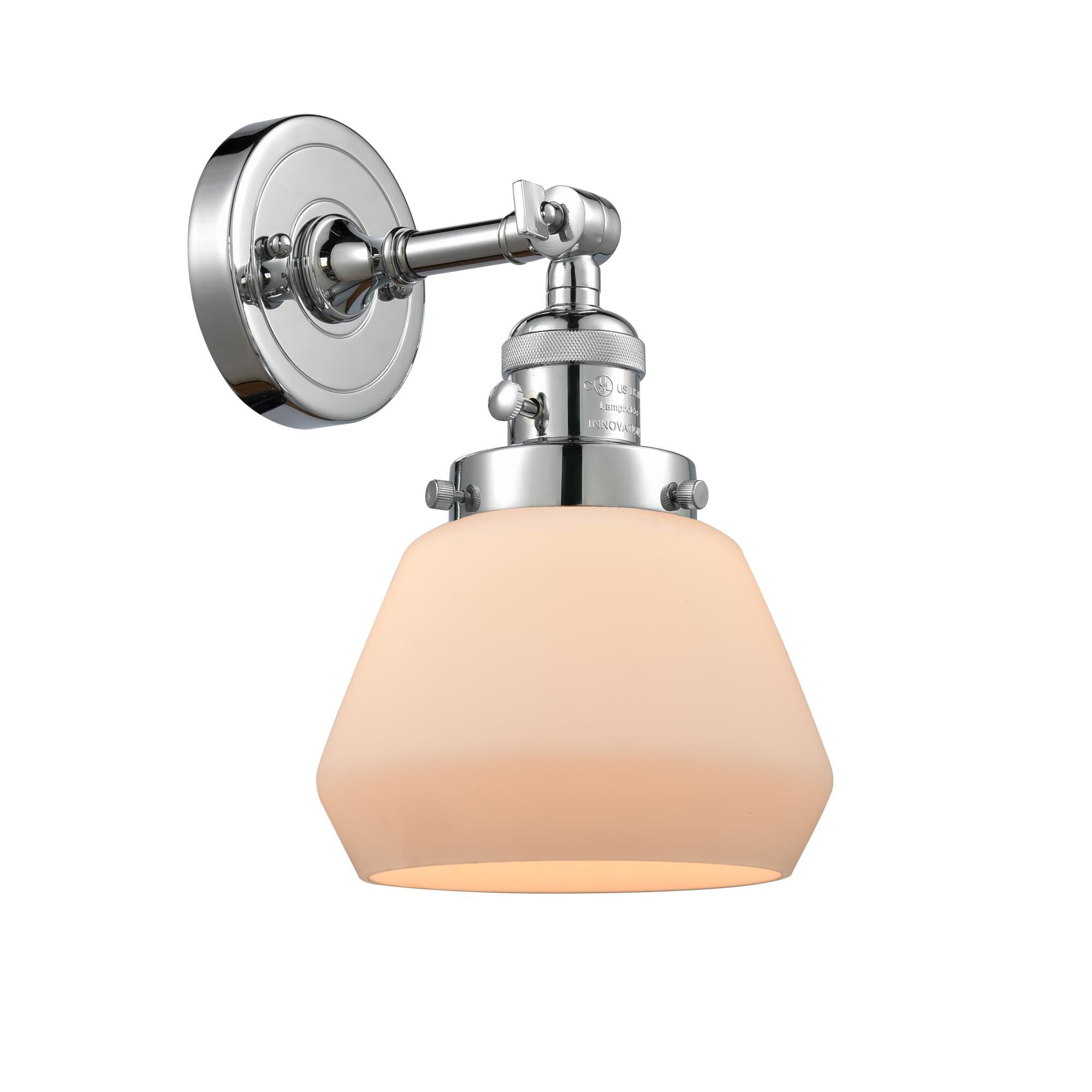 Shown in Polished Chrome finish and Matte White Cased glass