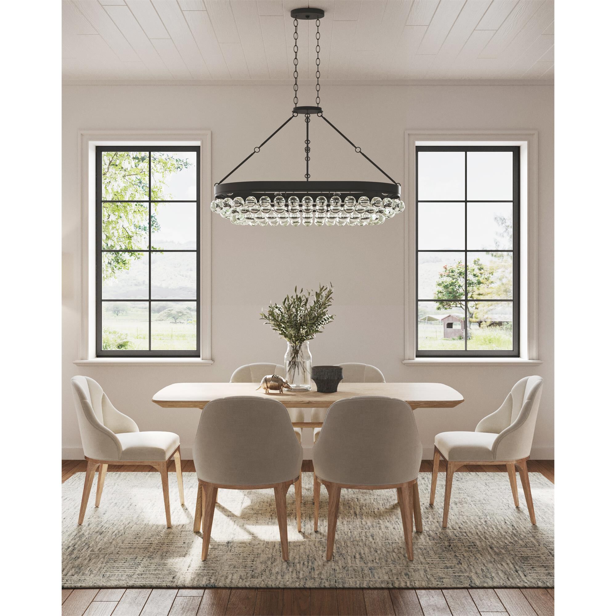 Balthazar 46 Inch 6 Light Semi Flush Mount,
