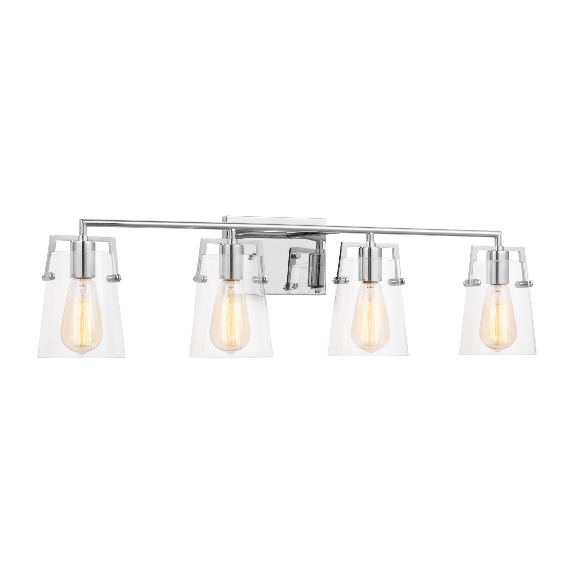 Shown in Chrome finish and Clear Glass s shade