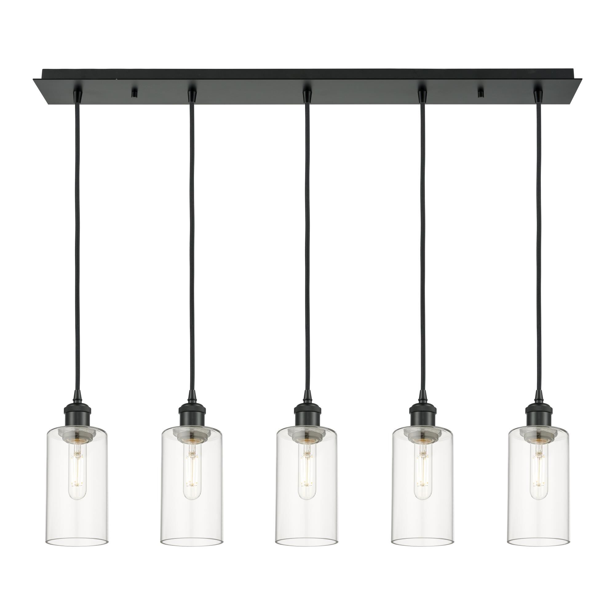 Shown in Matte Black finish and Clear shade