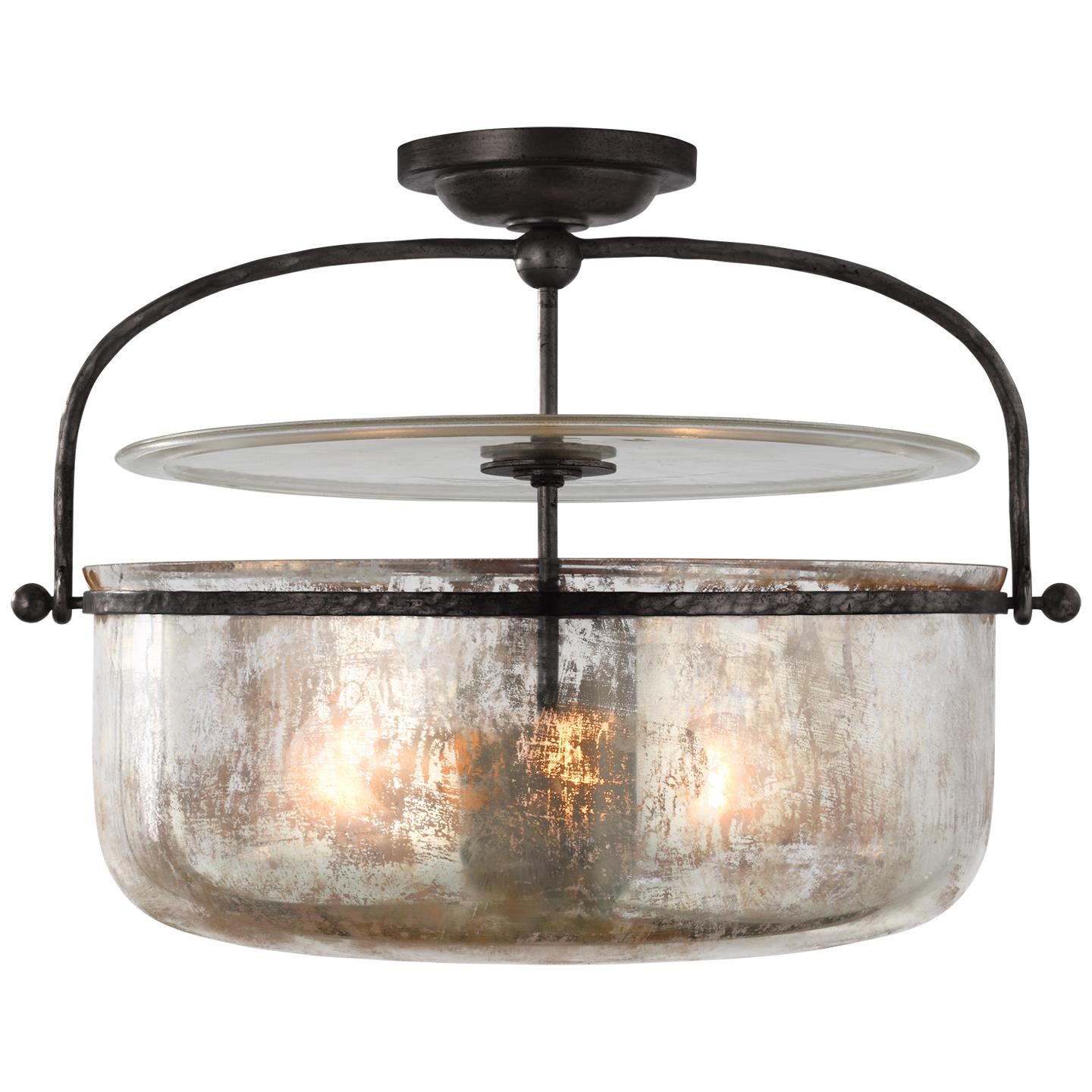 Chapman and Myers Lorford 19 Inch 3 Light Semi Flush Mount by Visual Comfort Signature Collection