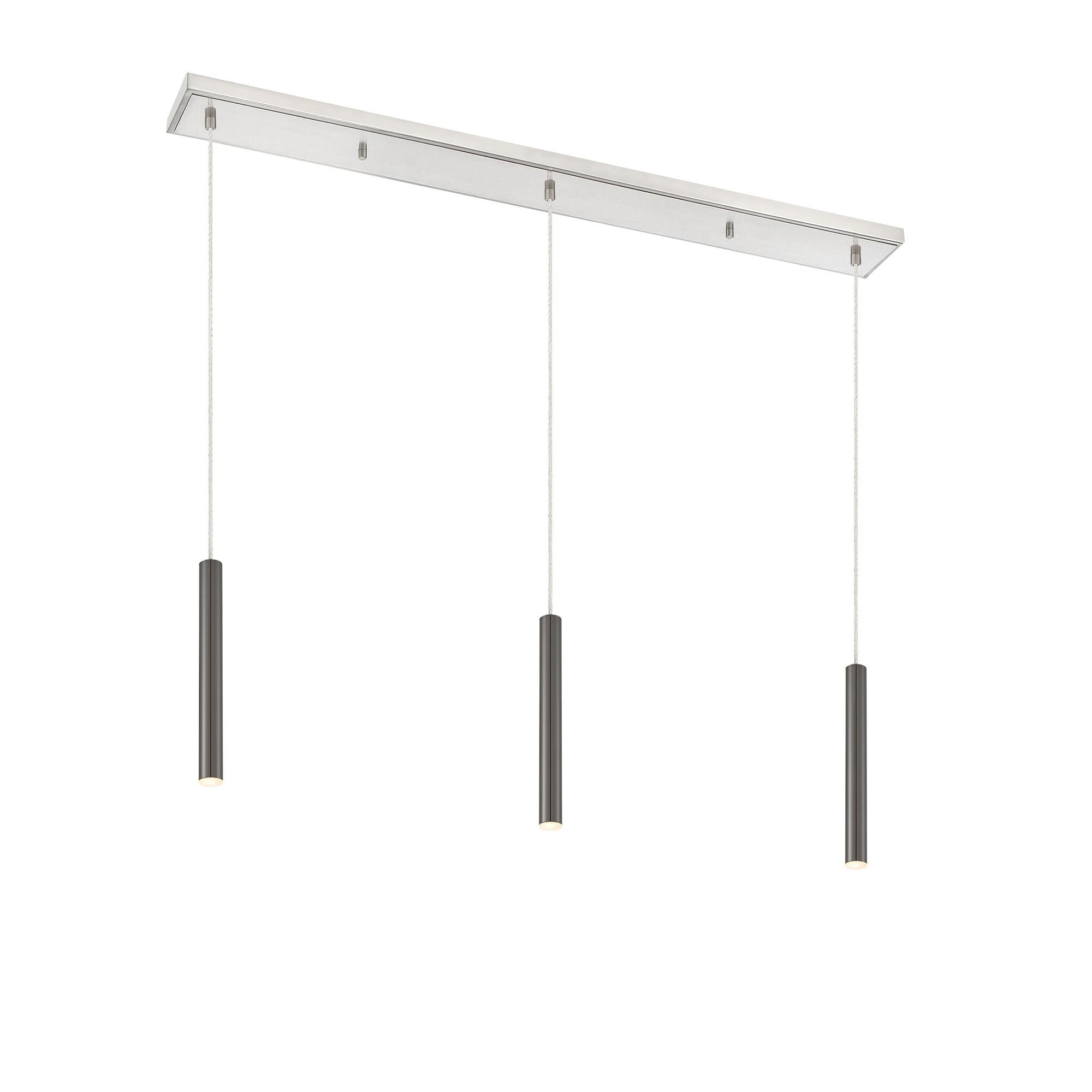 Shown in Brushed Nickel finish and Steel glass and Steel shade