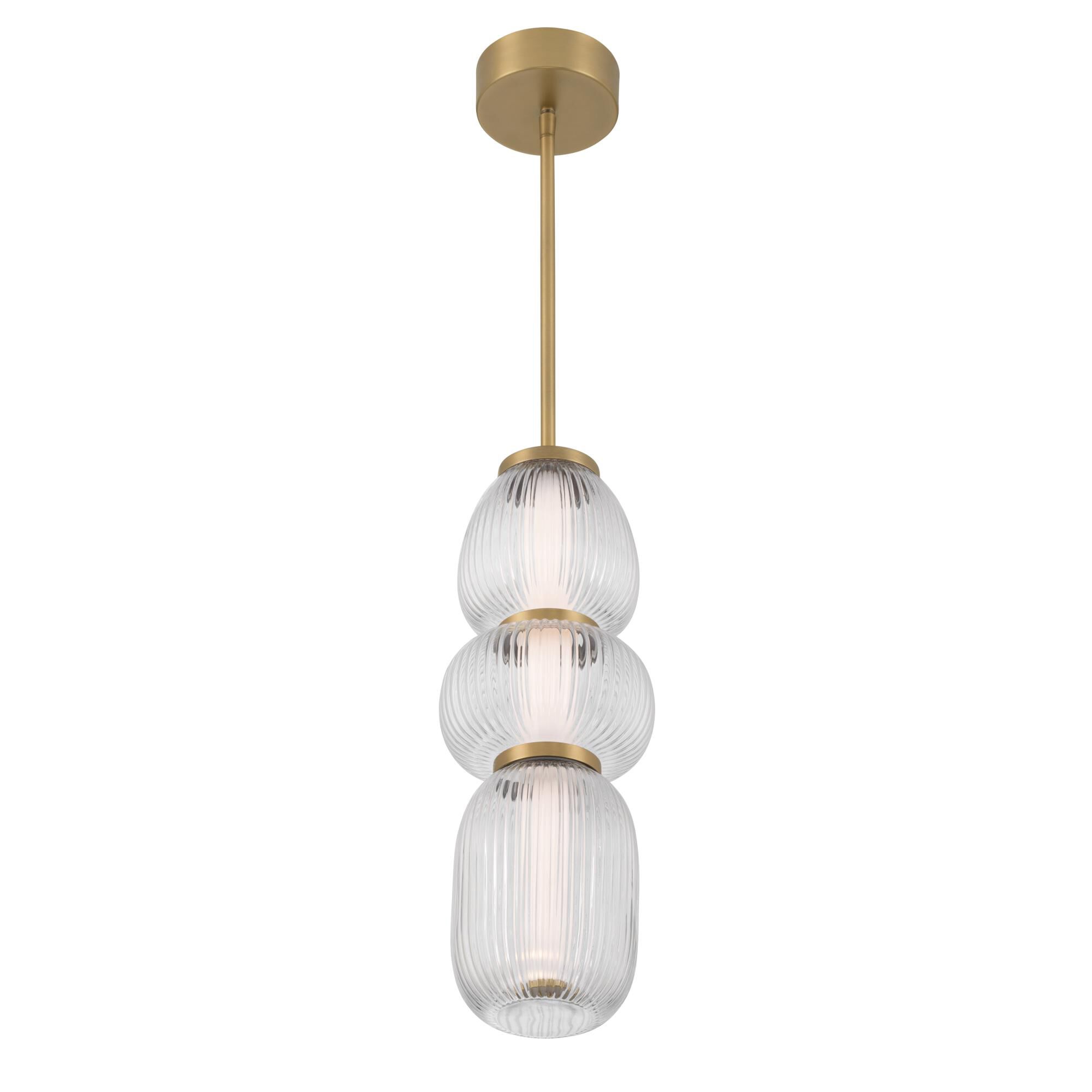 Shown in Legacy Brass finish and Clear Ribbed glass