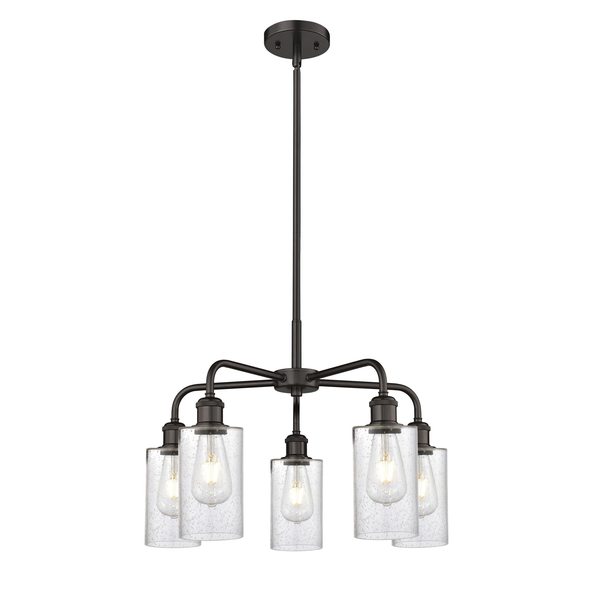 Shown in Oil Rubbed Bronze finish and Seedy glass