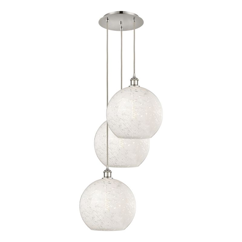 Bruno Marashlian White Mouchette 19 Inch Multi Light Pendant by Innovations Lighting