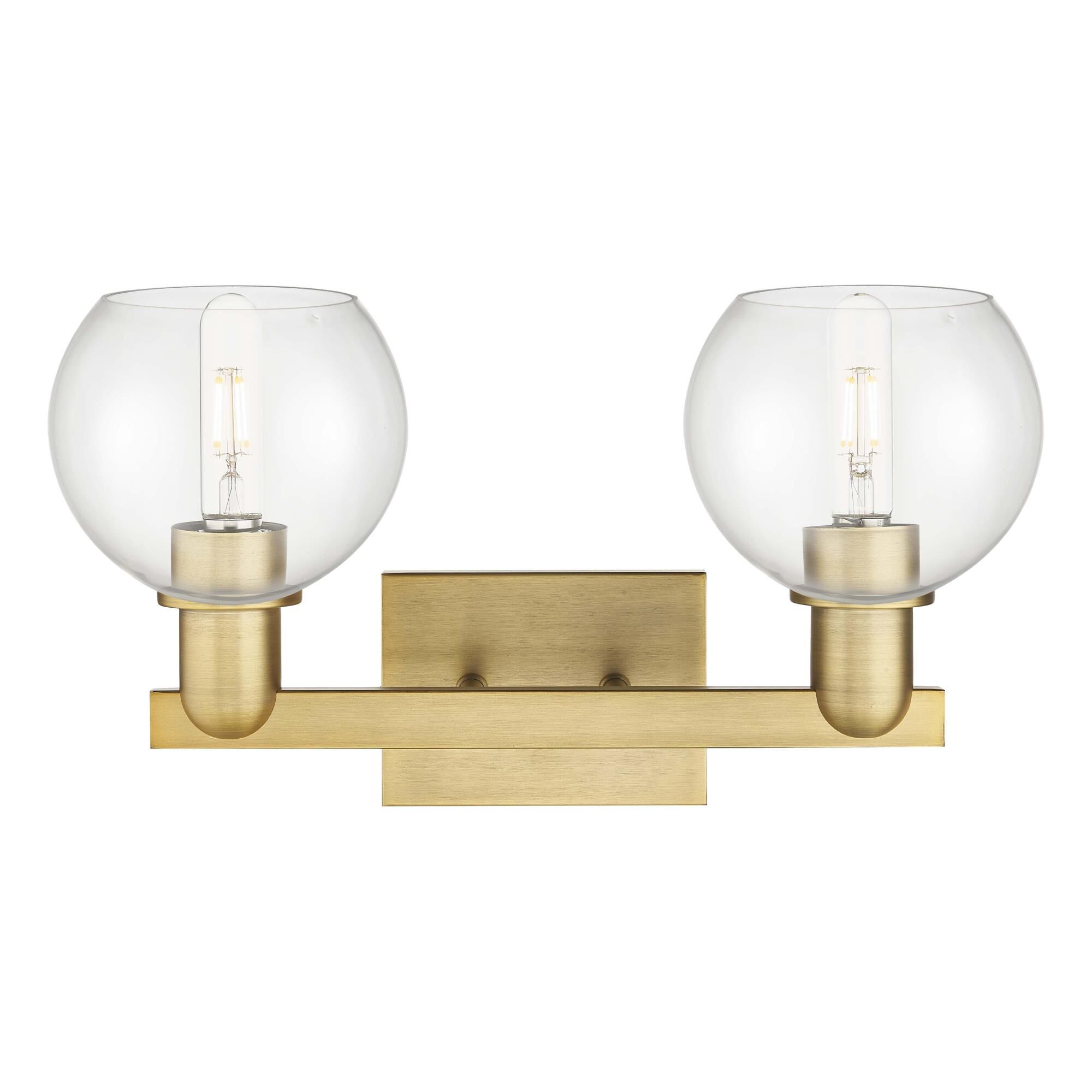 Shown in Brushed Brass finish and Clear glass