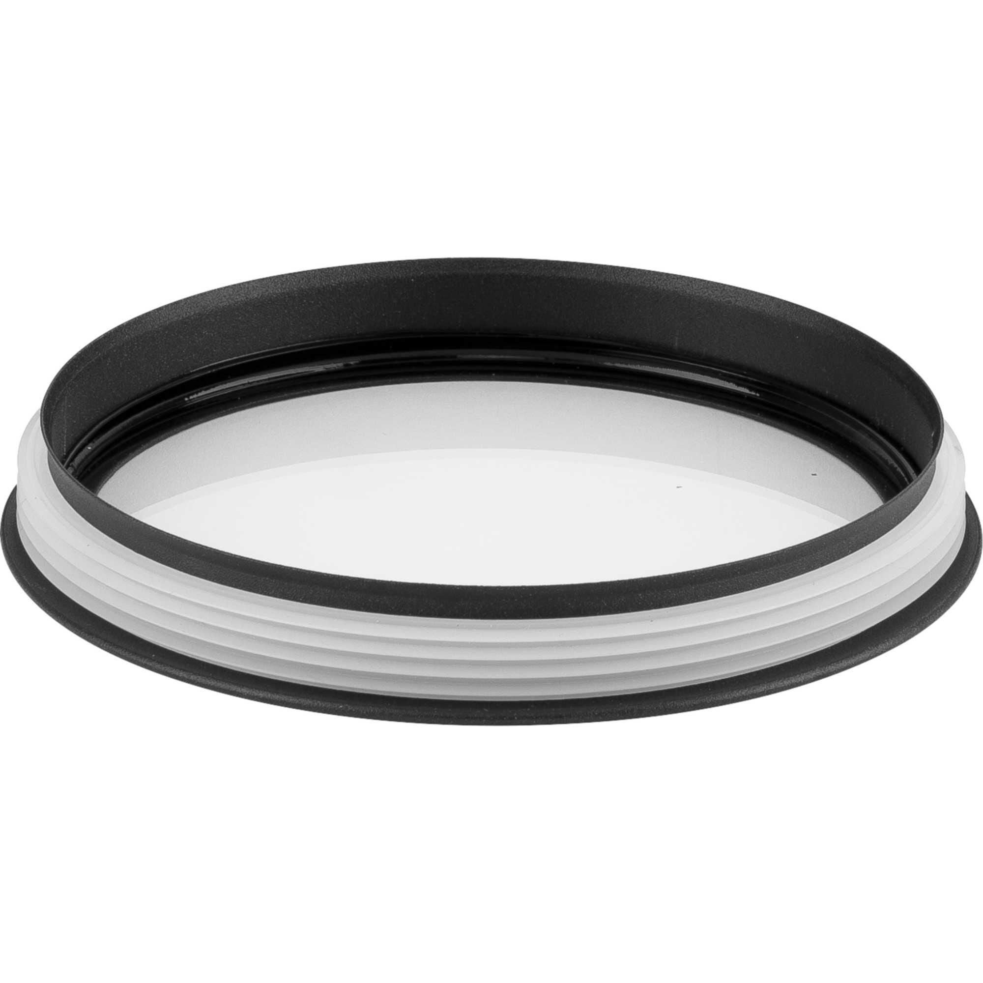 Black 6-inch round cylinder cover with clear lens. Non Classified Part by Progress Lighting