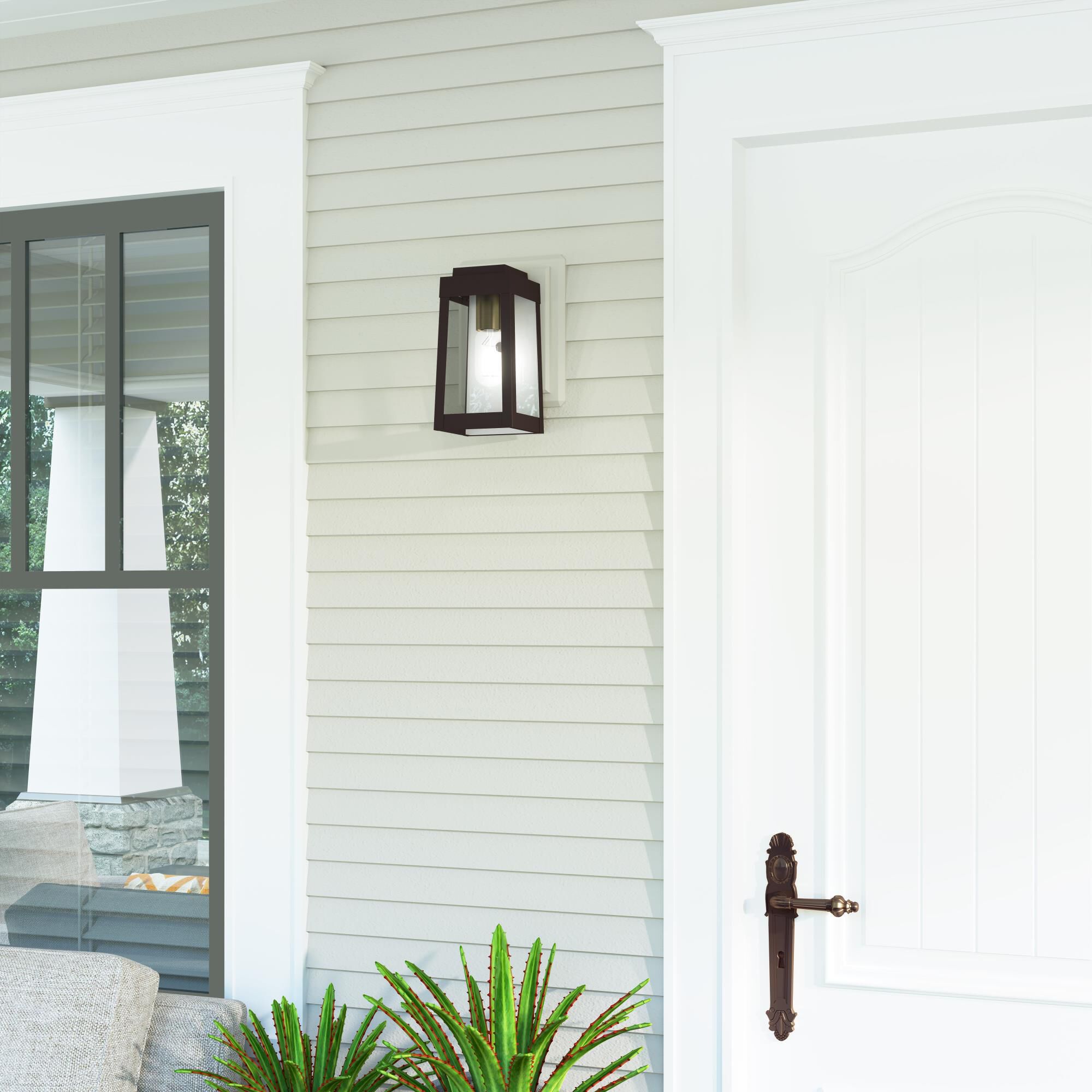 Oslo 9 Inch Tall 1 Light Outdoor Wall Light by Livex Lighting