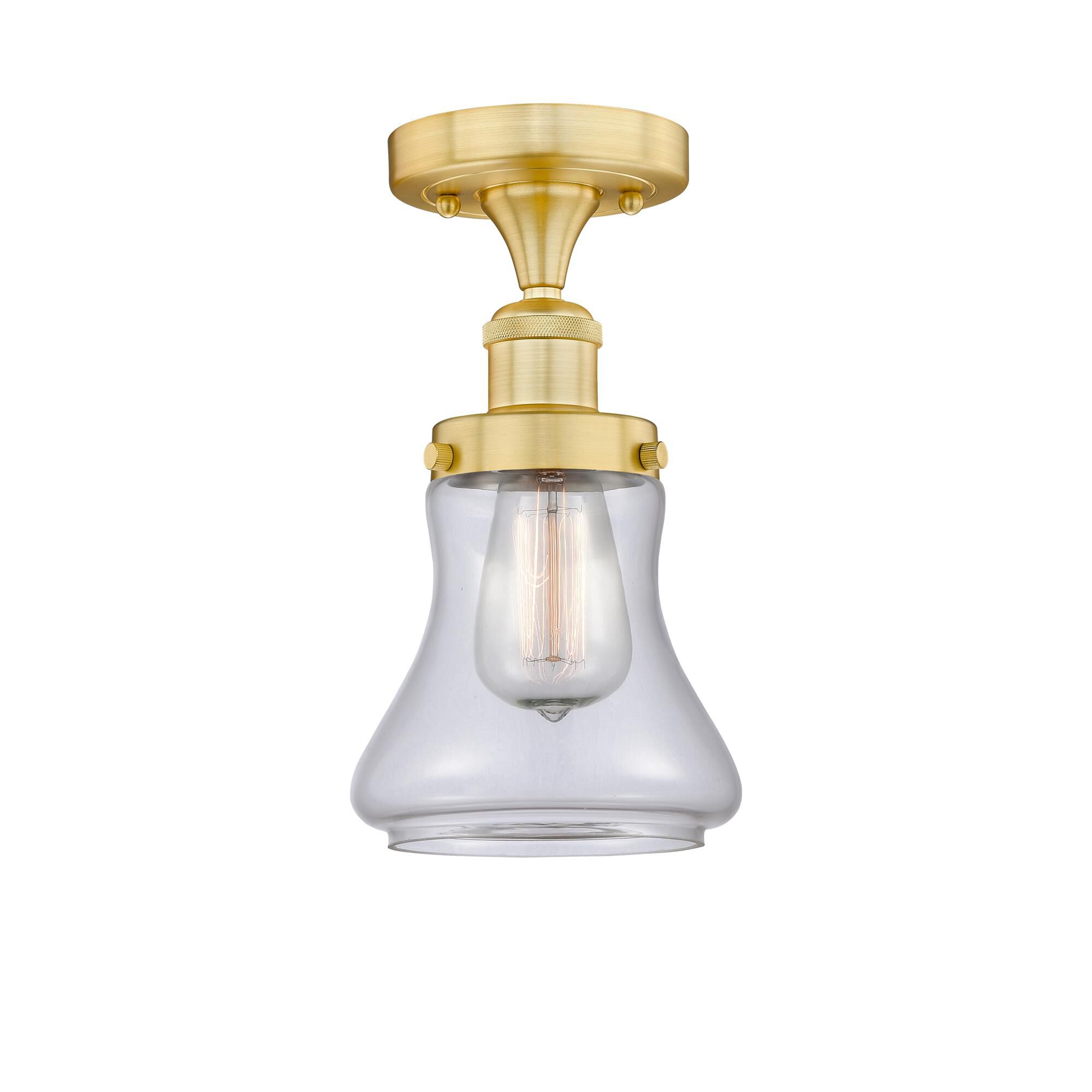 Shown in Satin Gold finish and Clear glass