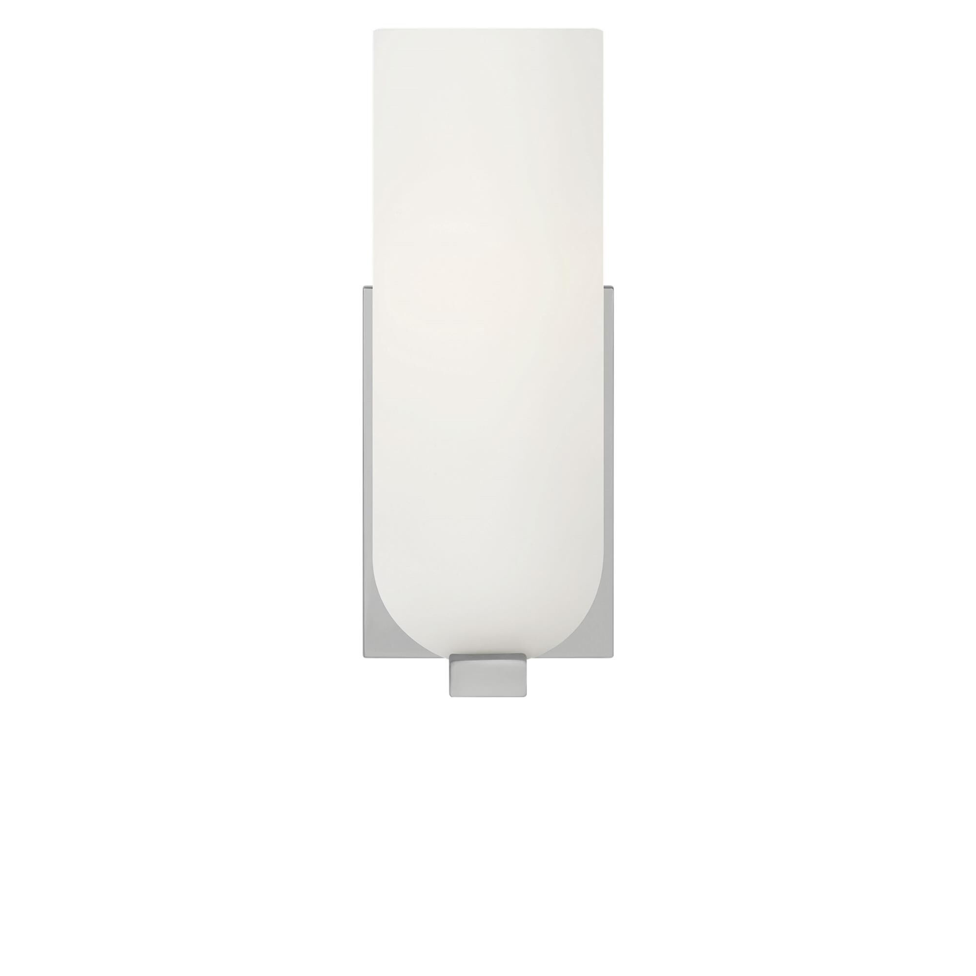 Shown in Chrome finish and Etched White glass