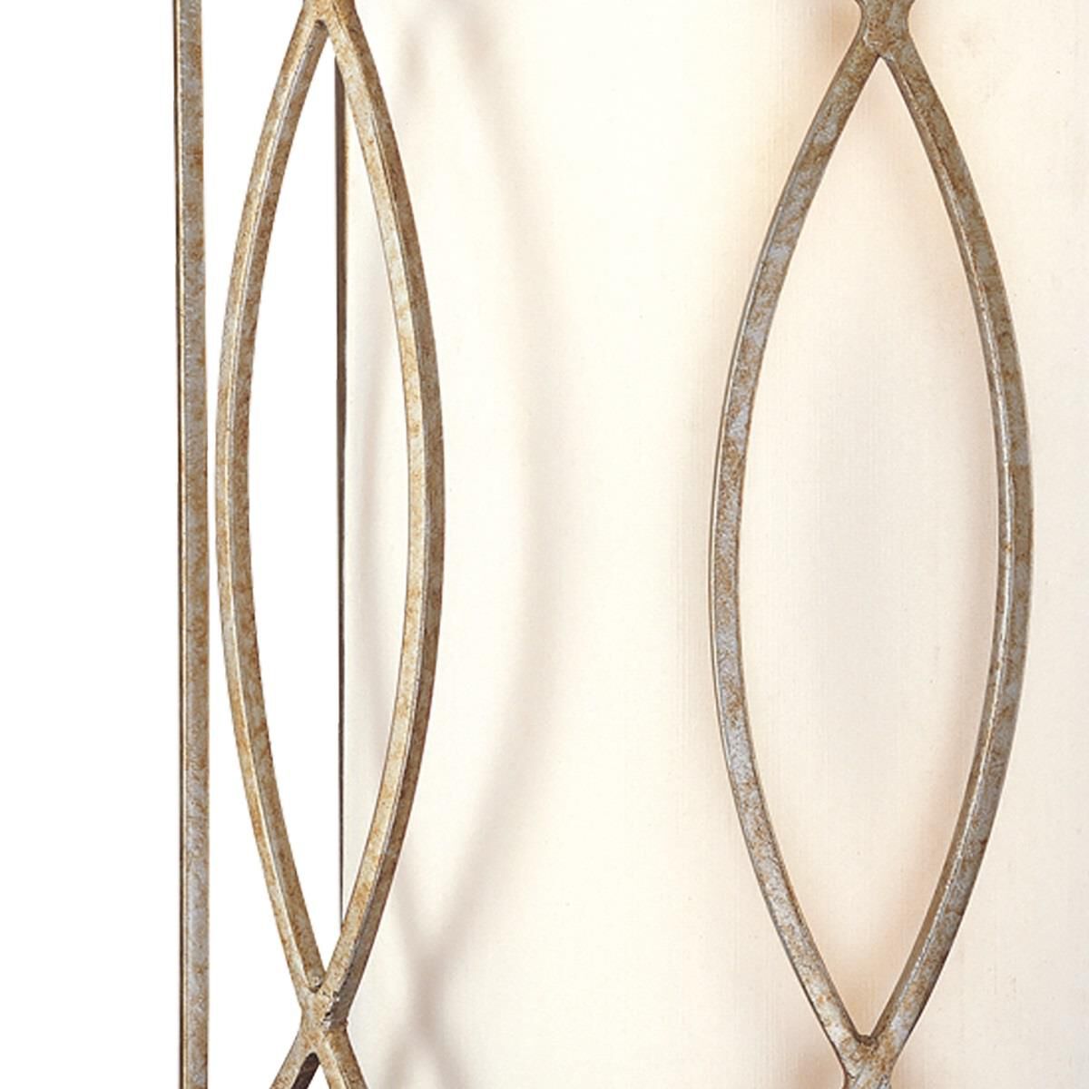 Shown in Silver Gold finish and Bronze Leaf glass and Hardback Linen shade