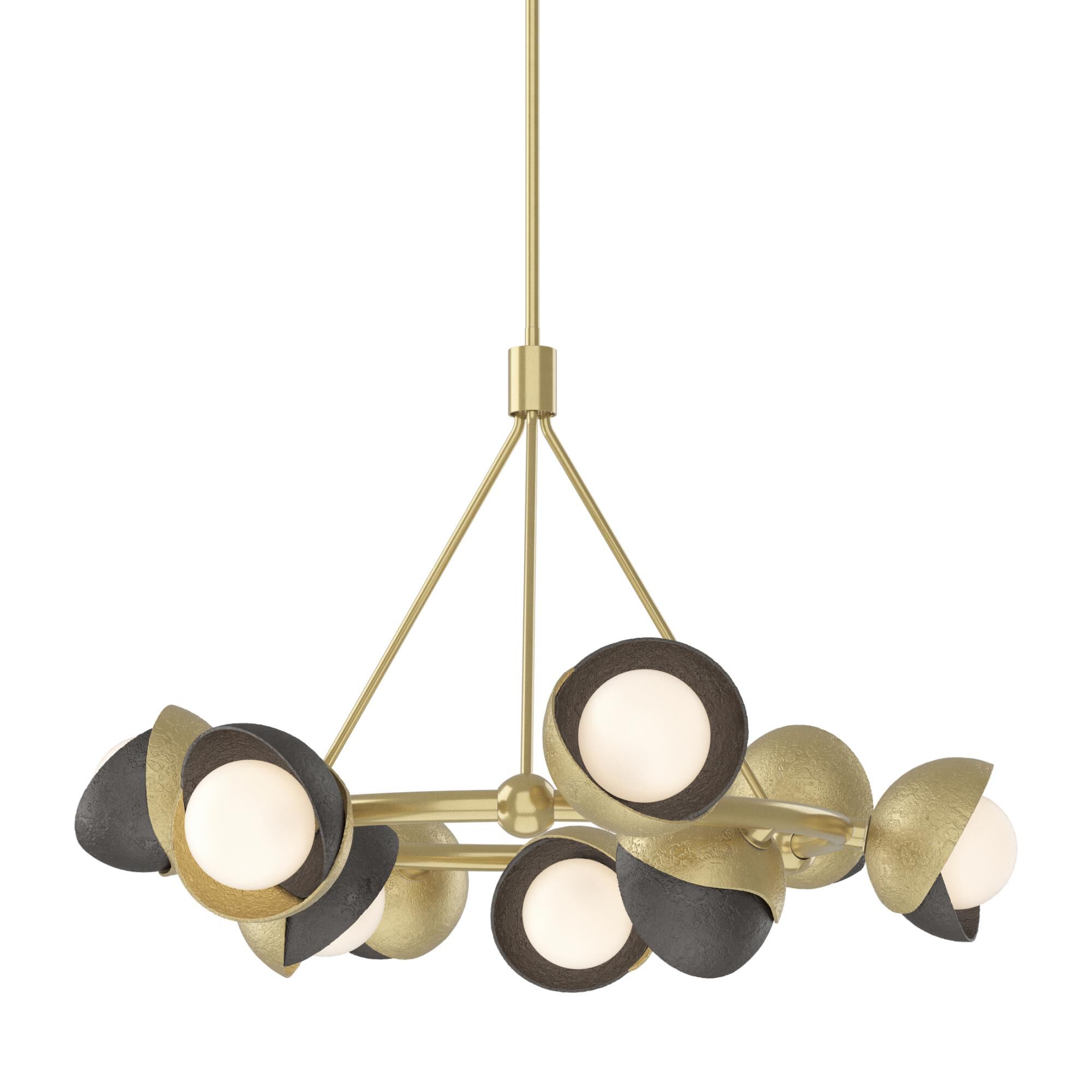 Shown in Modern Brass finish and Opal glass and Opal Glass shade