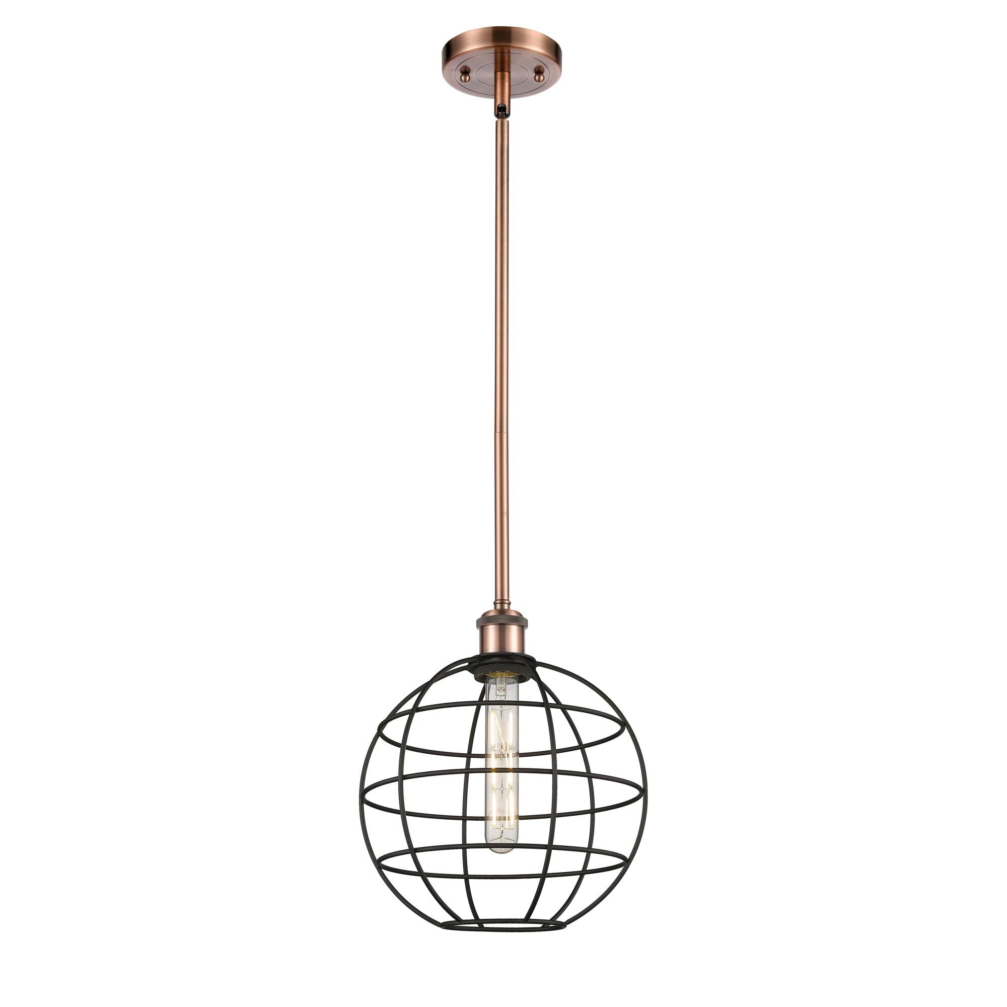 Shown in Antique Copper finish and Matte Black shade