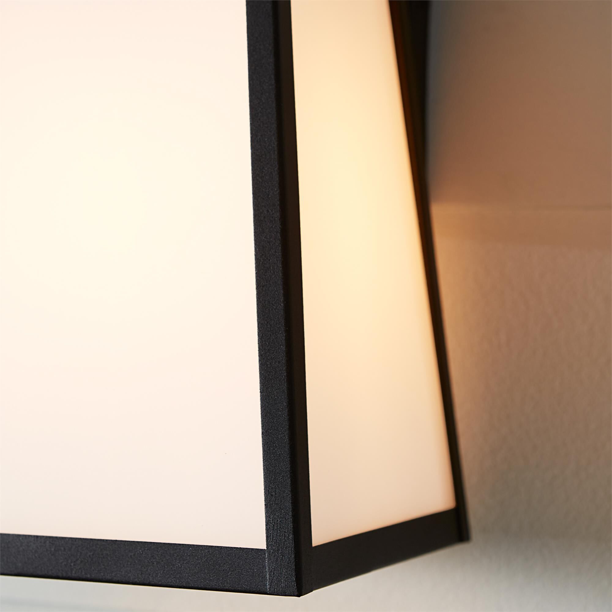Shown in Black finish and Clear glass