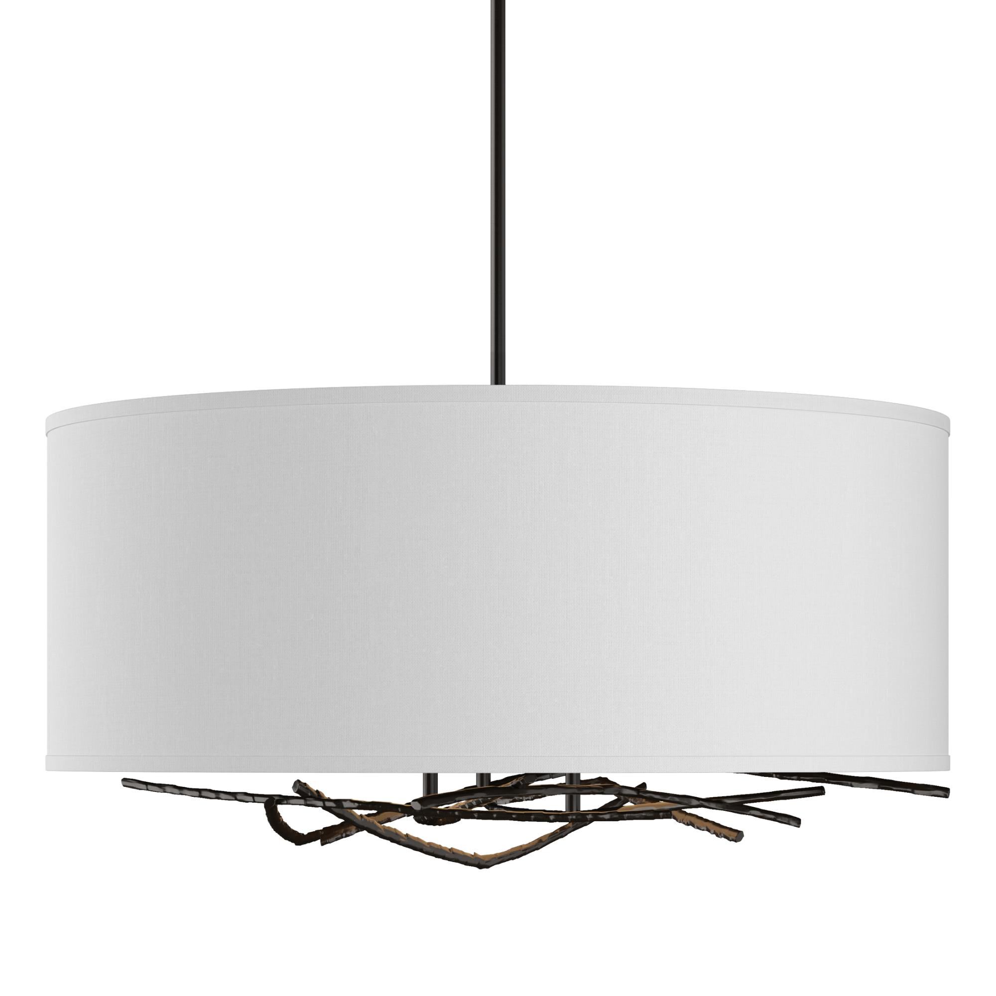Shown in Oil Rubbed Bronze finish and White Fabric shade