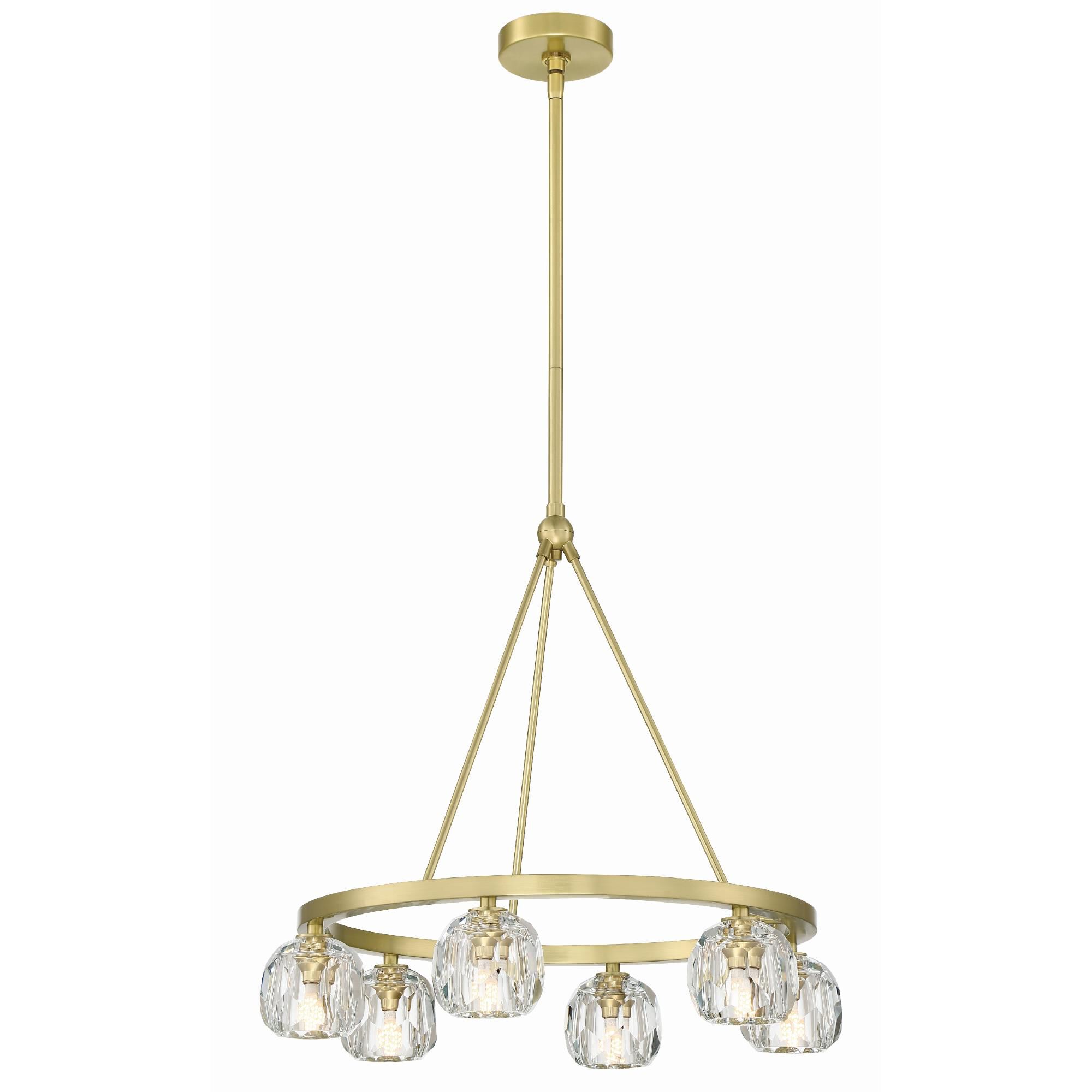 Shown in Soft Brass finish and Faceted Cut crystal and Crystal glass and Crystal shade