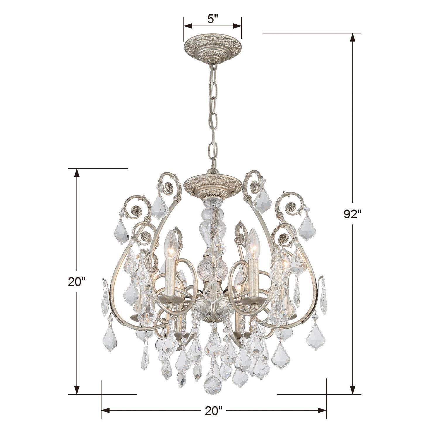 Regis 20 Inch 6 Light Semi Flush Mount by Crystorama