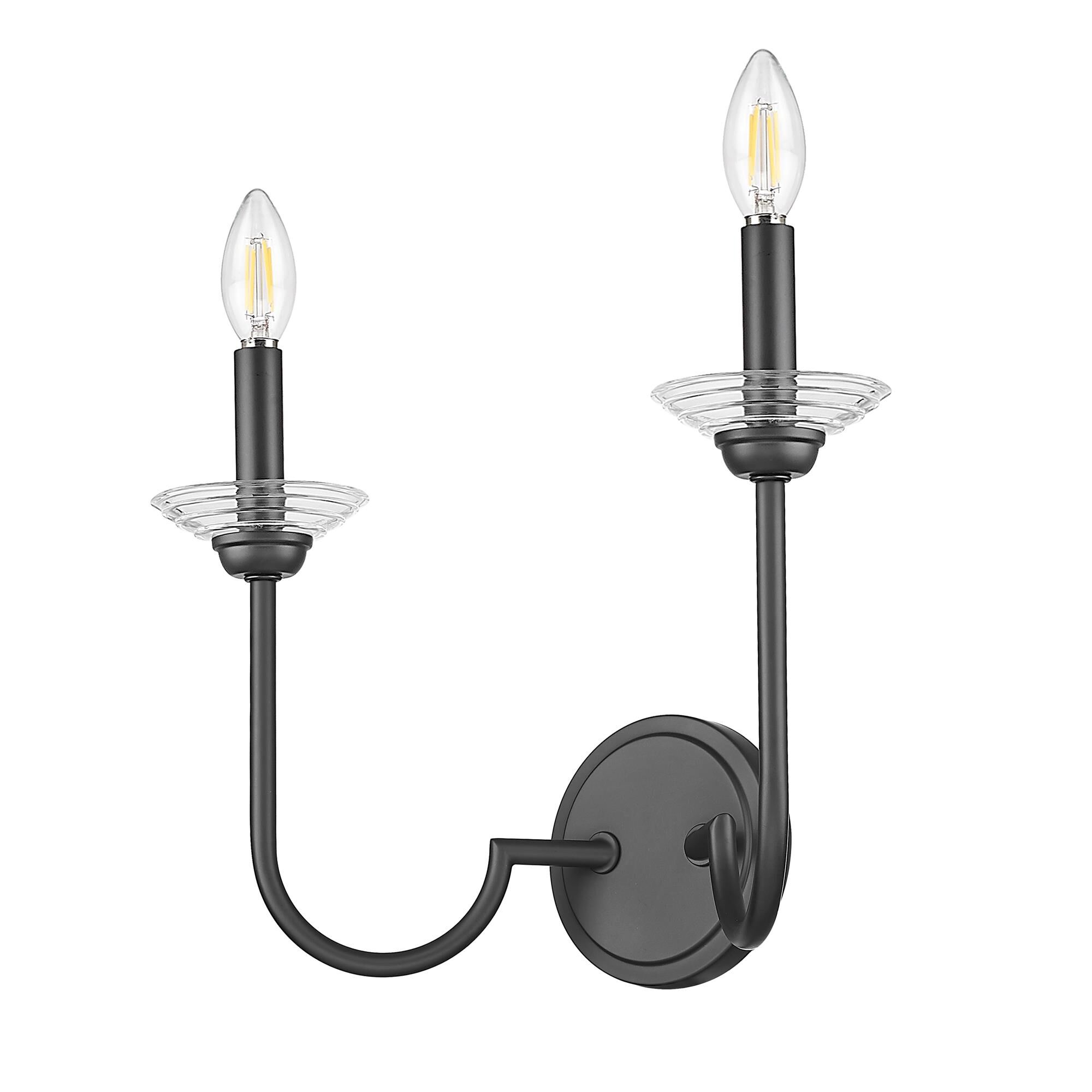 Shown in Matte Black finish and Clear Ribbed glass and Clear Ribbed shade