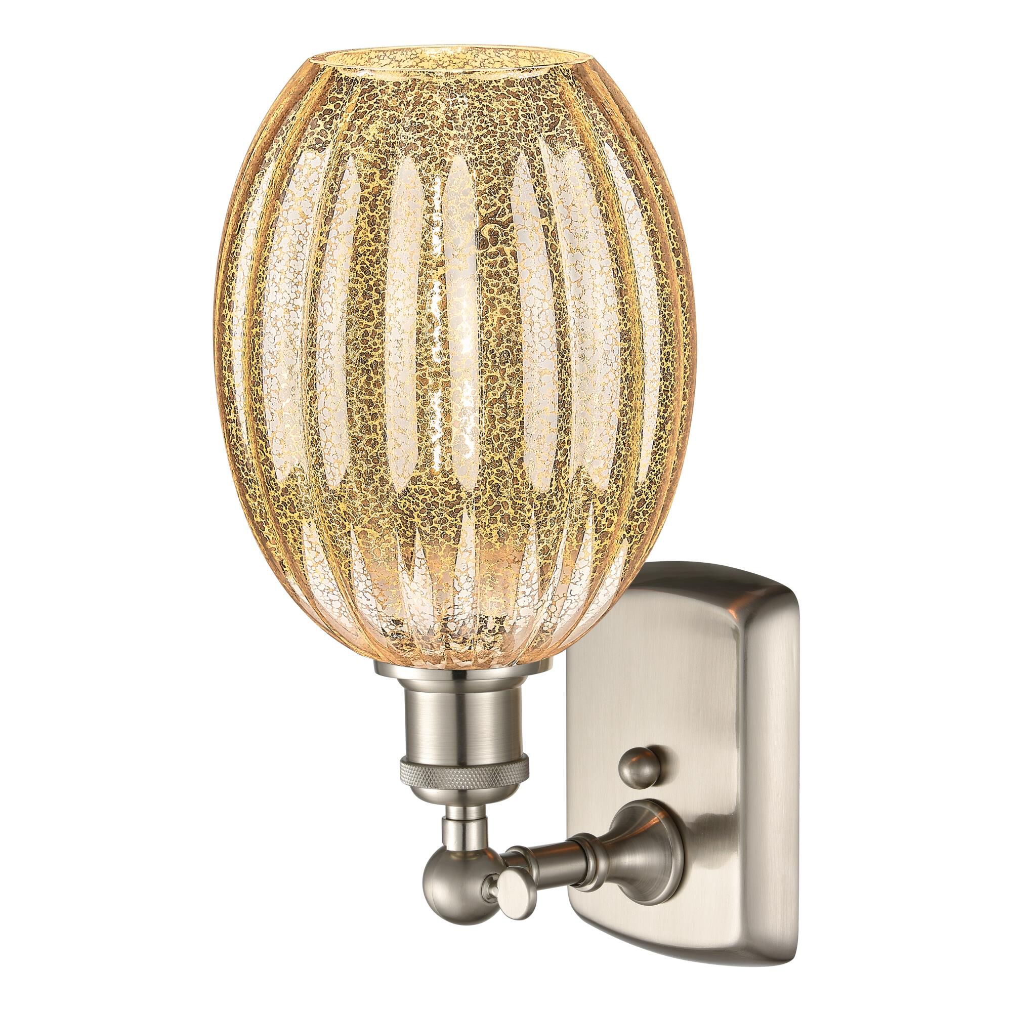 Shown in Brushed Satin Nickel finish and Mercury glass