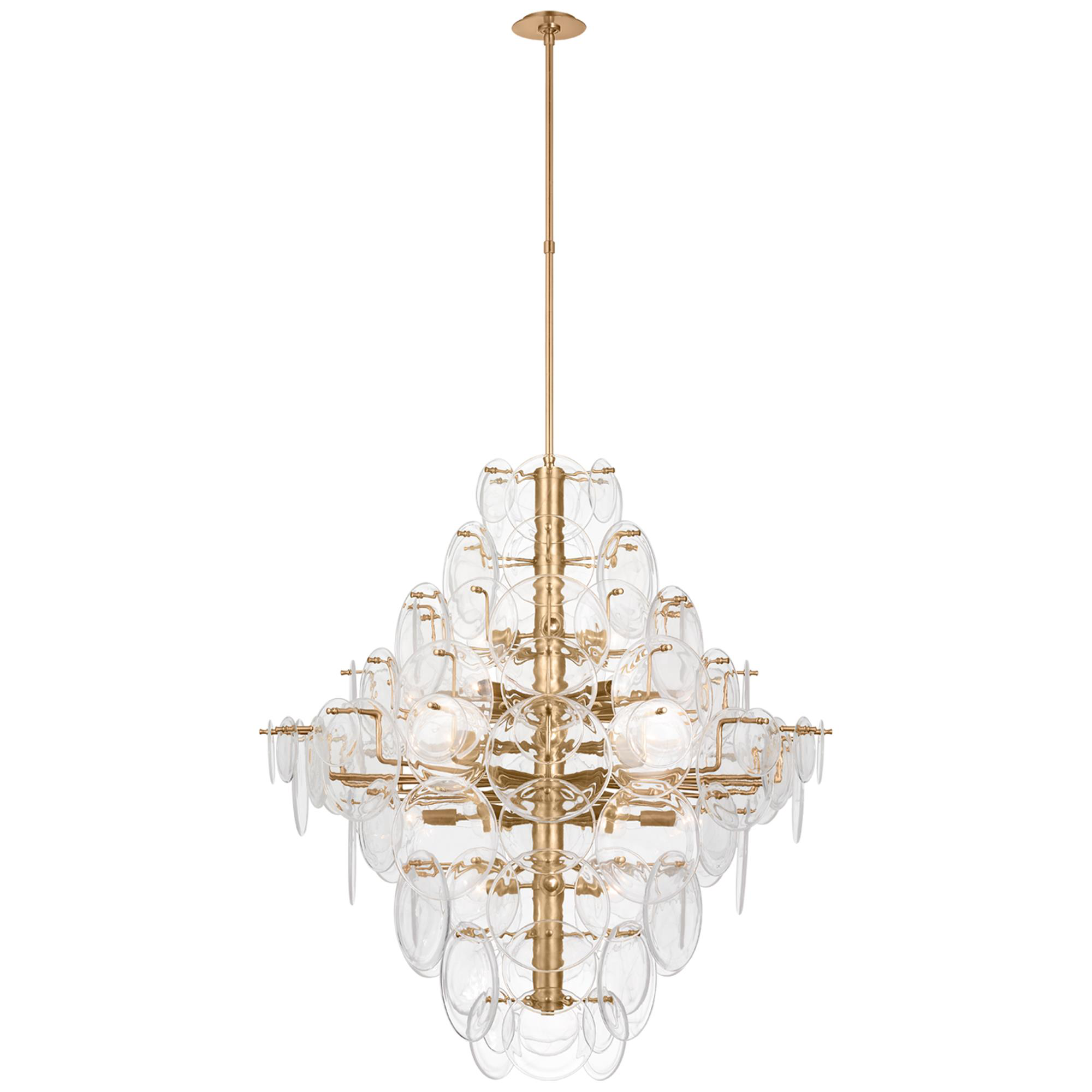 Shown in Gild finish and Clear Stripe glass