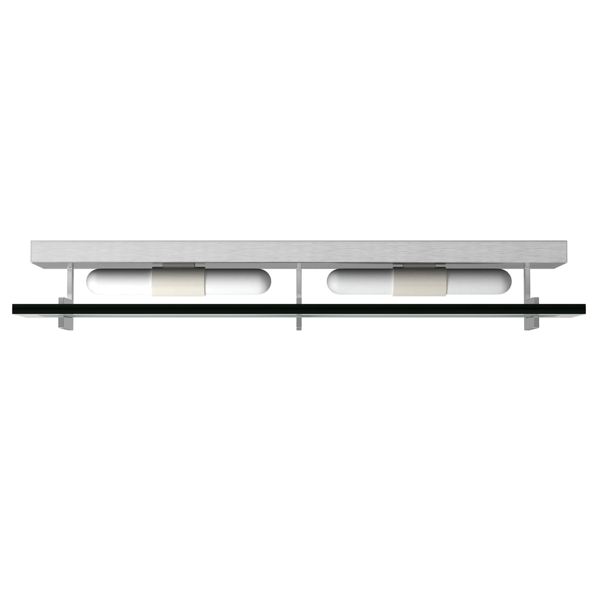 Shown in Chrome finish and Clear Beveled Inside-Etched glass
