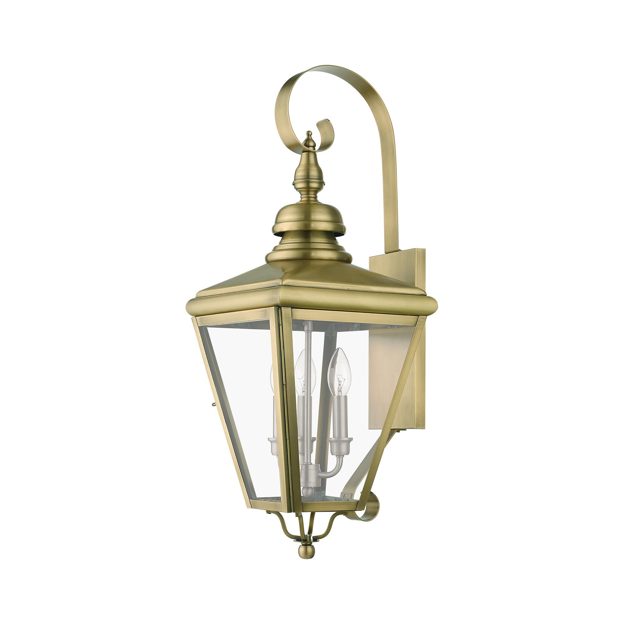 Shown in Antique Brass With Brushed Nickel Cluster finish and Clear glass