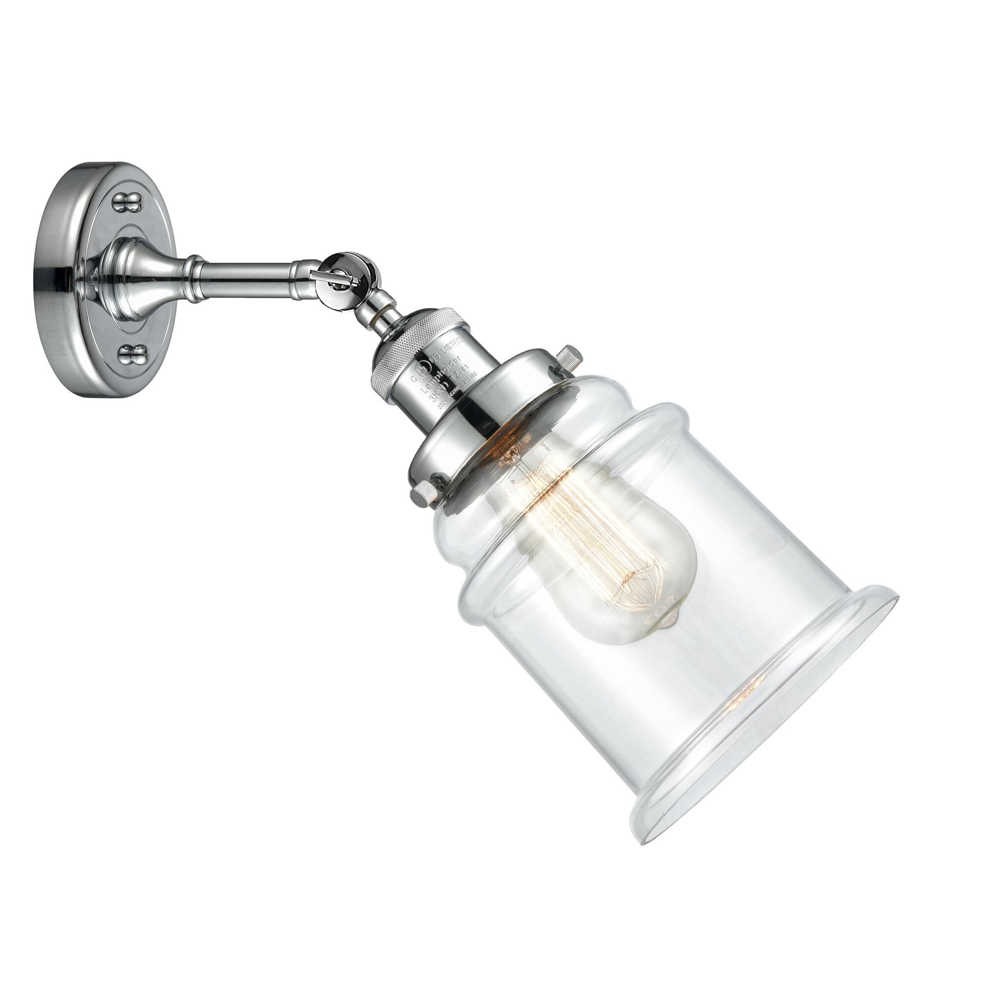 Shown in Polished Chrome finish and Clear glass and None accent