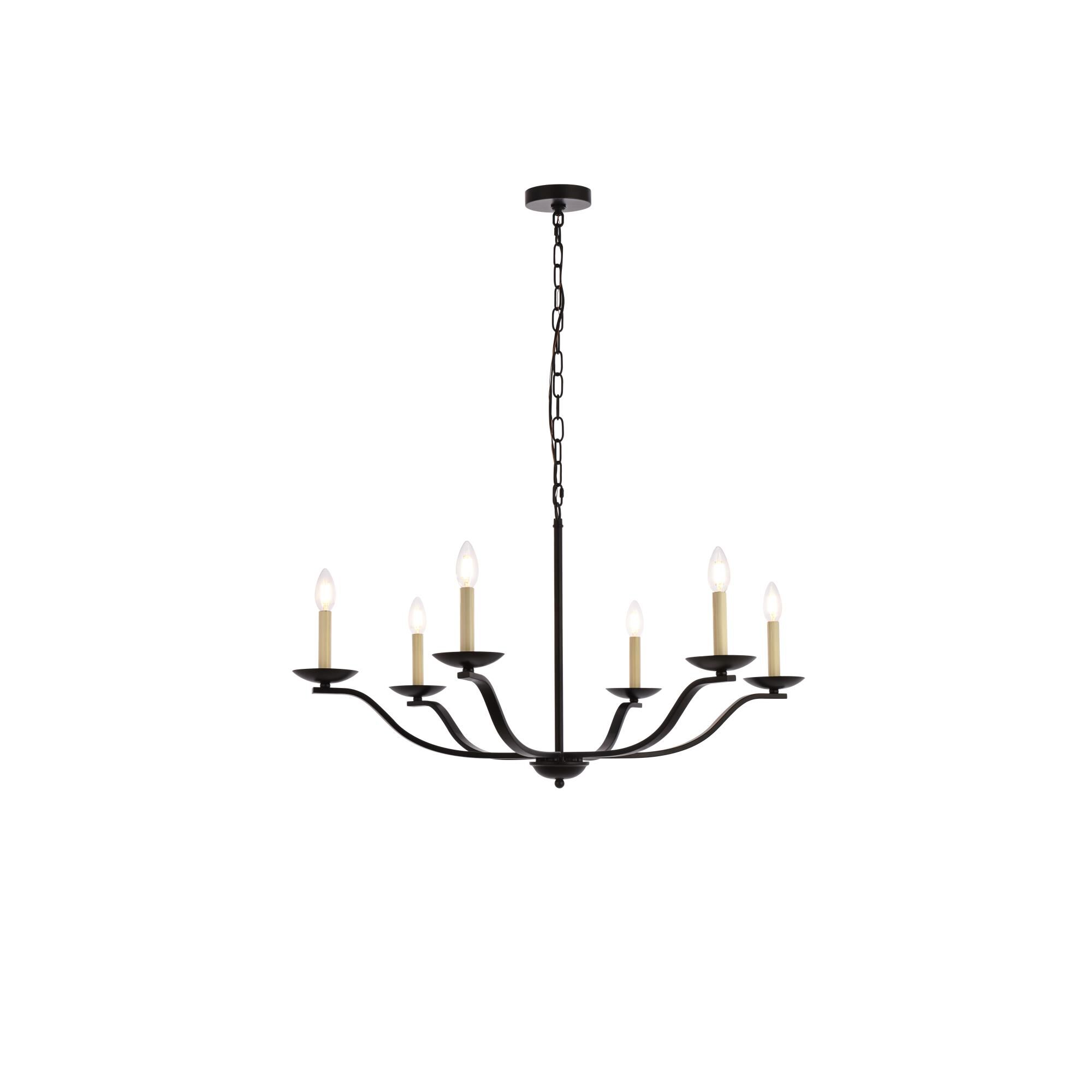 Trey 36 Inch 6 Light Chandelier by Elegant Lighting