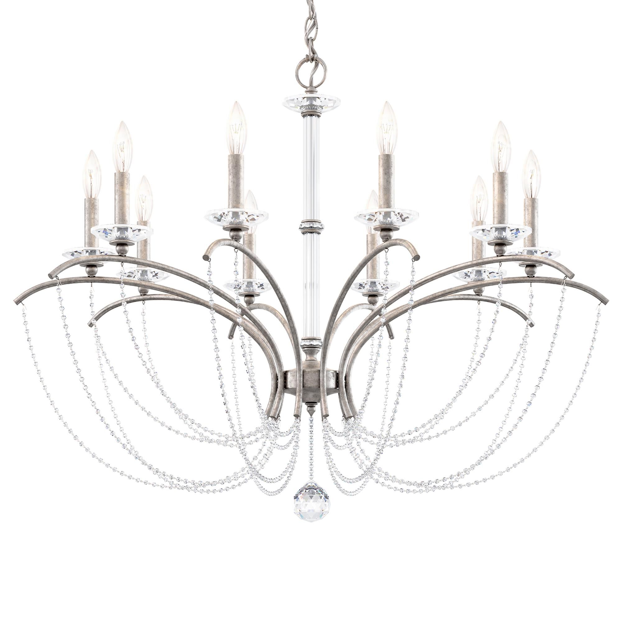 Shown in Antique Silver finish and Clear Optic crystal