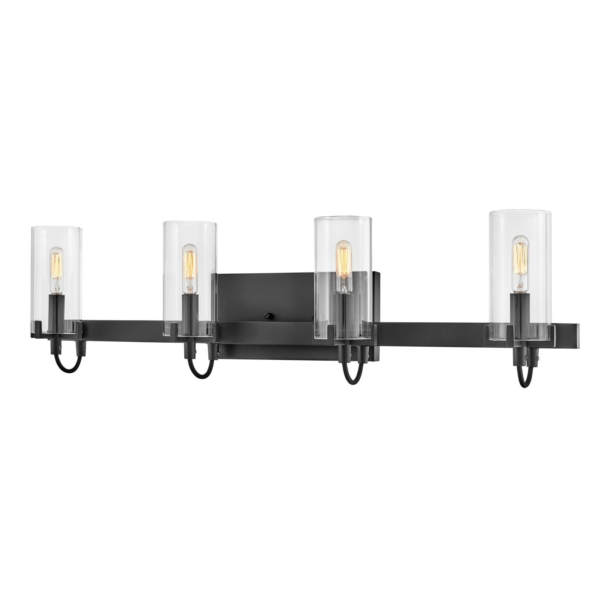 Shown in Black finish and Clear glass