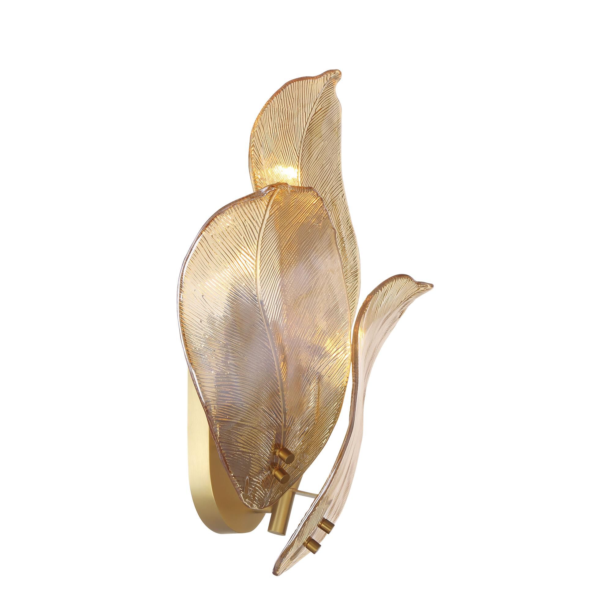 Shown in Legacy Brass finish and Amber Handmade glass