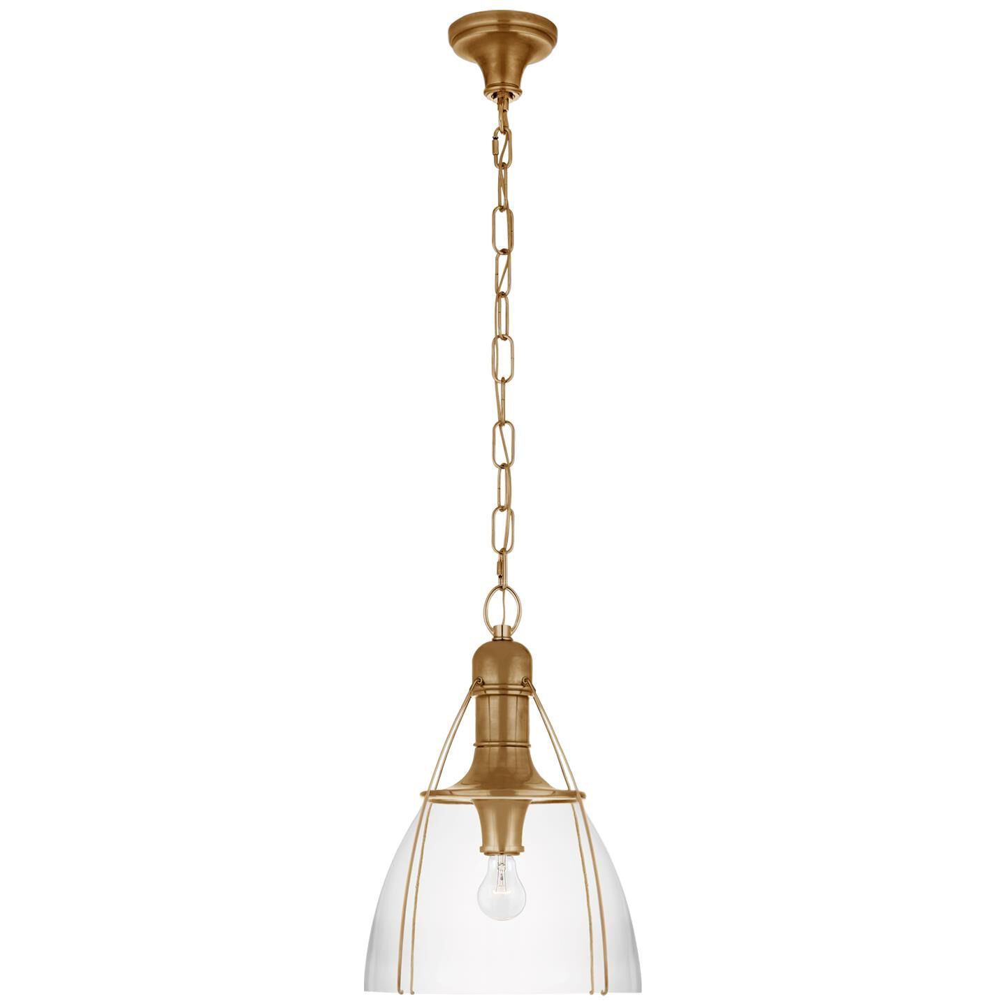Shown in Antique-Burnished Brass finish and Clear glass and Clear Glass shade