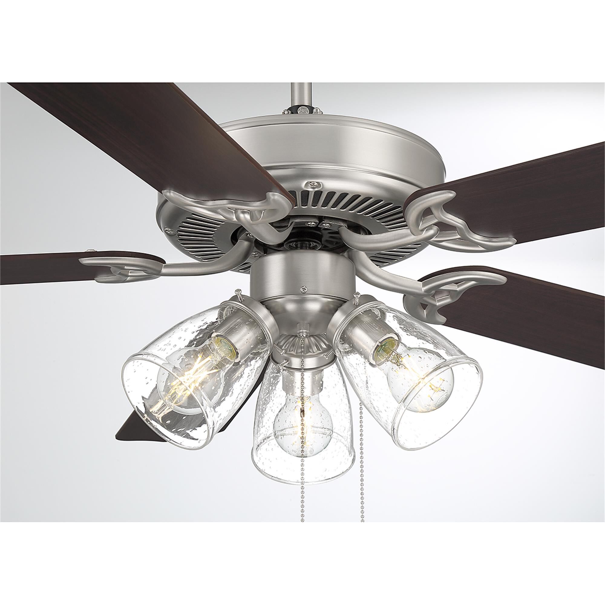 Shown in Brushed Nickel finish and Clear Bubble glass