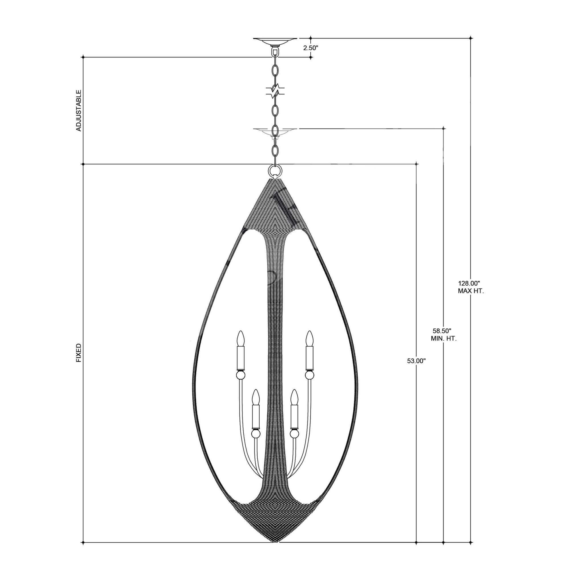 Menorca 25 Inch 8 Light Chandelier by Currey and Company