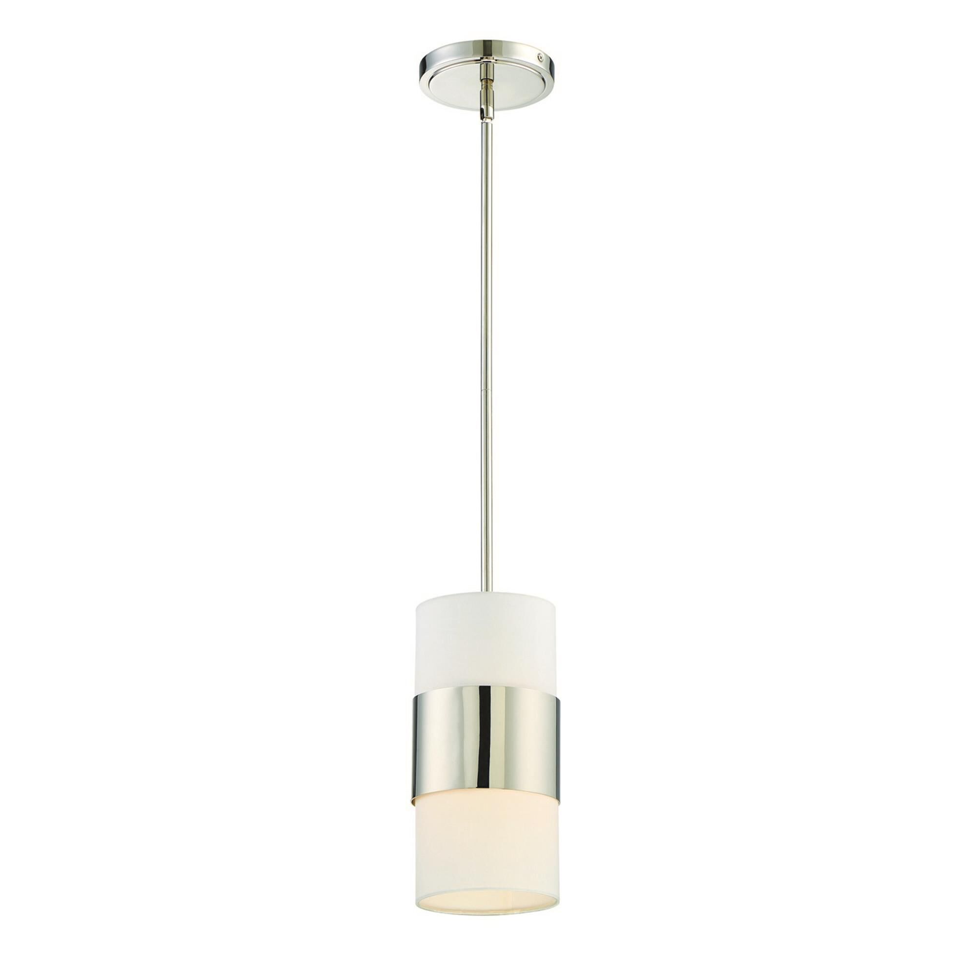 Shown in Polished Nickel finish and White Textured Silk glass and White Textured Silk shade