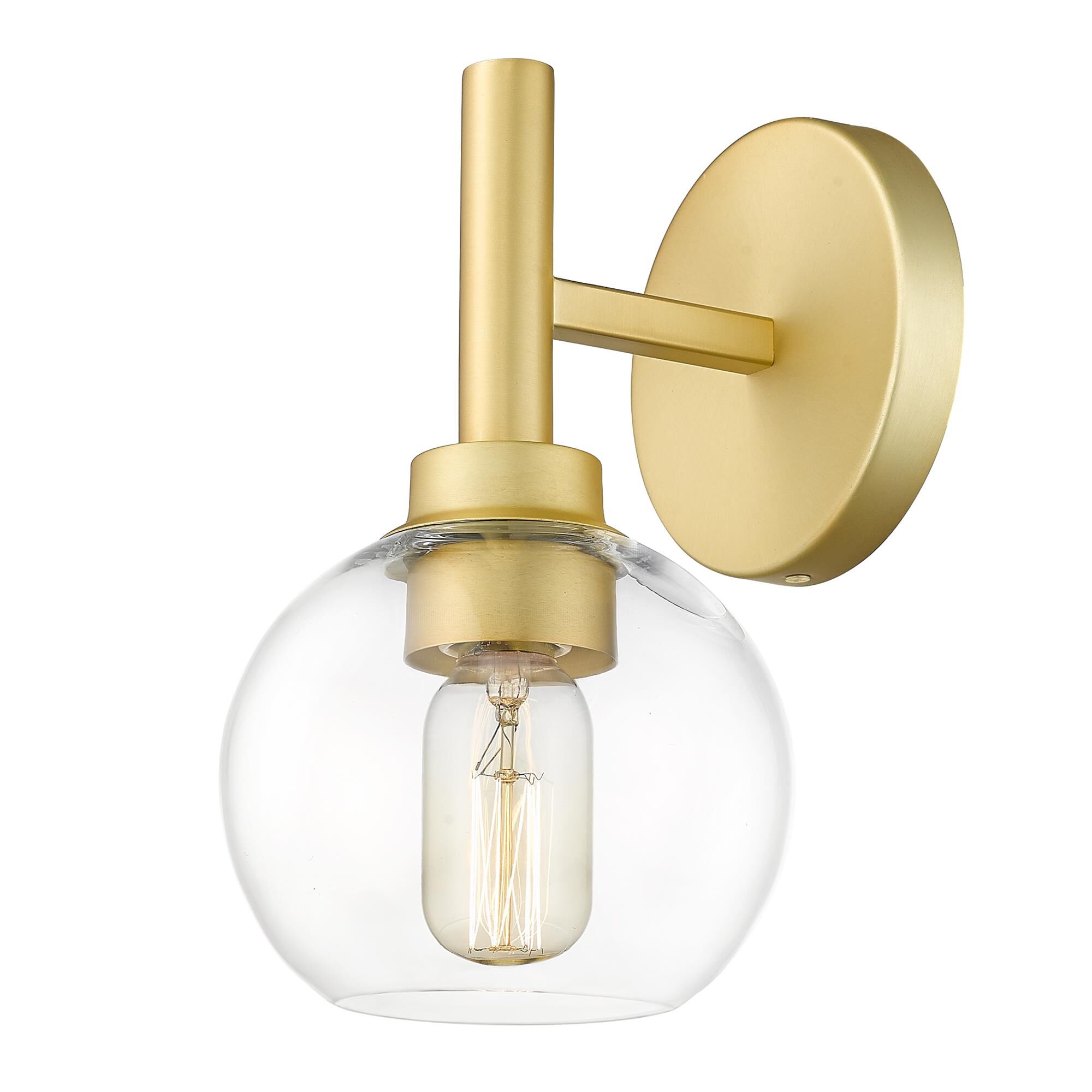 Shown in Brushed Gold finish and Clear glass