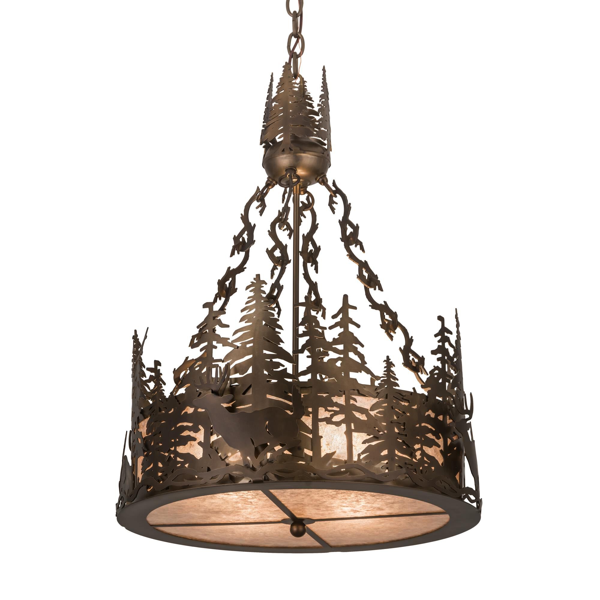 Deer At Dusk 22 Inch Large Pendant by Meyda Lighting
