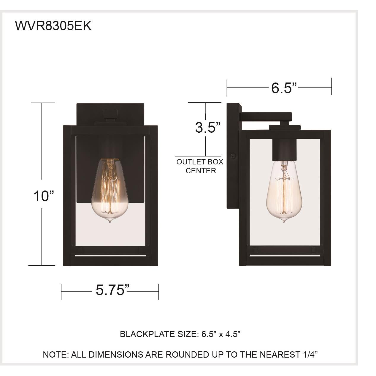 Quoizel Westover 10 Inch Tall Outdoor Wall Light