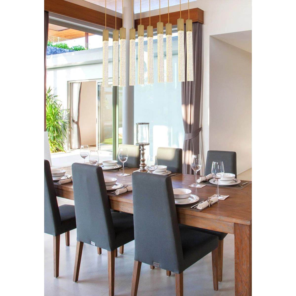 Weston 42 Inch 10 Light LED Linear Suspension Light by Elegant Lighting