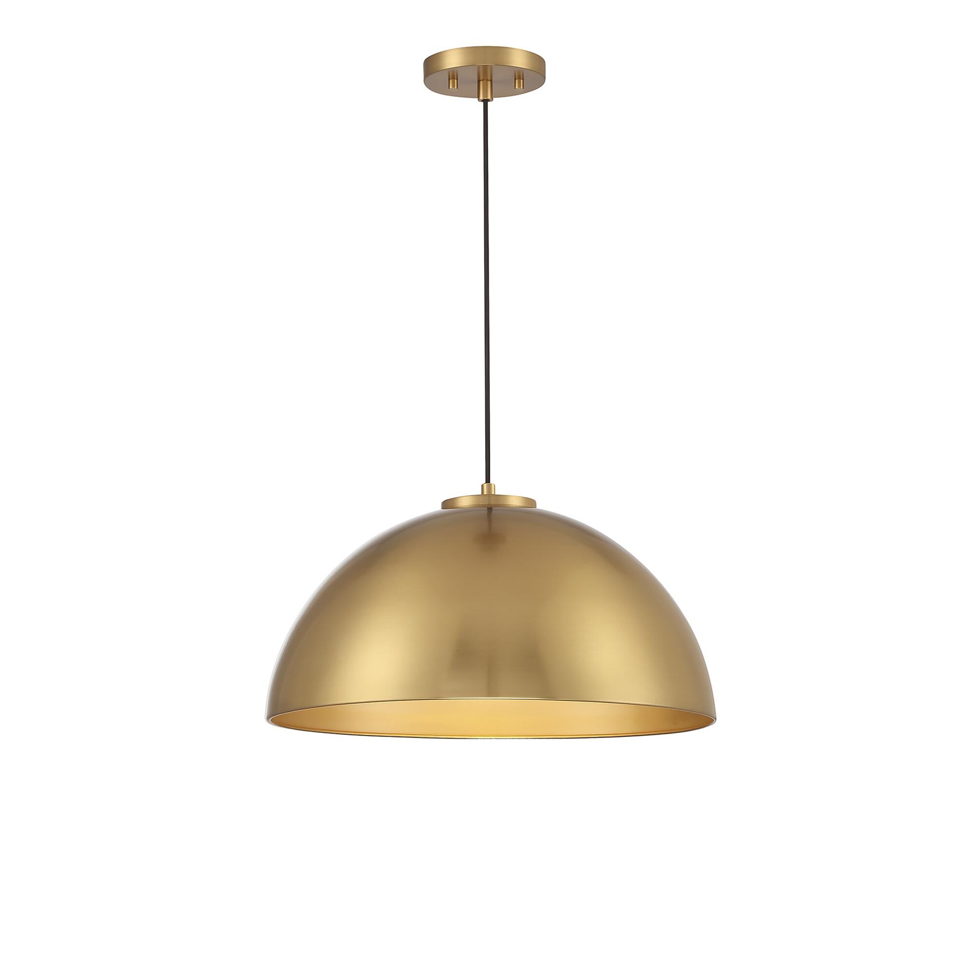 Shown in Natural Brass finish and Metal shade