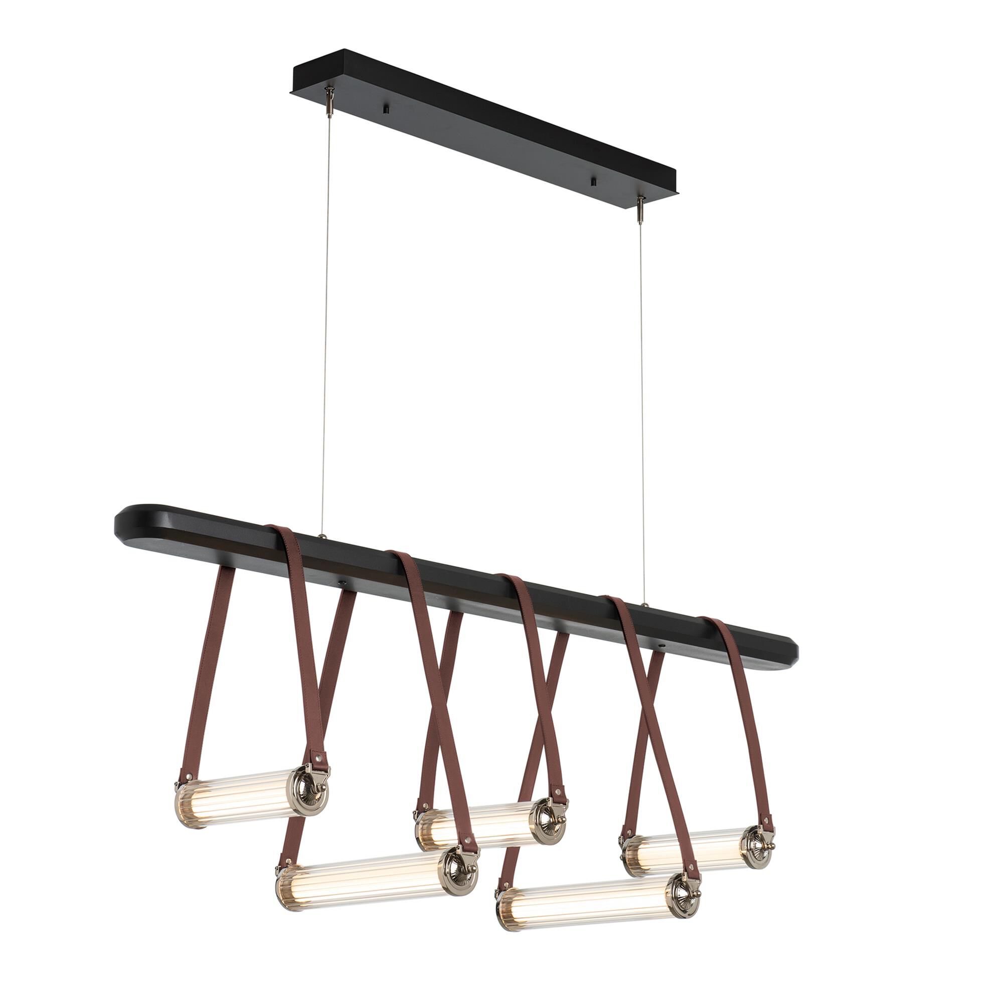 Shown in Black finish and Clear glass and Polished Nickel accent