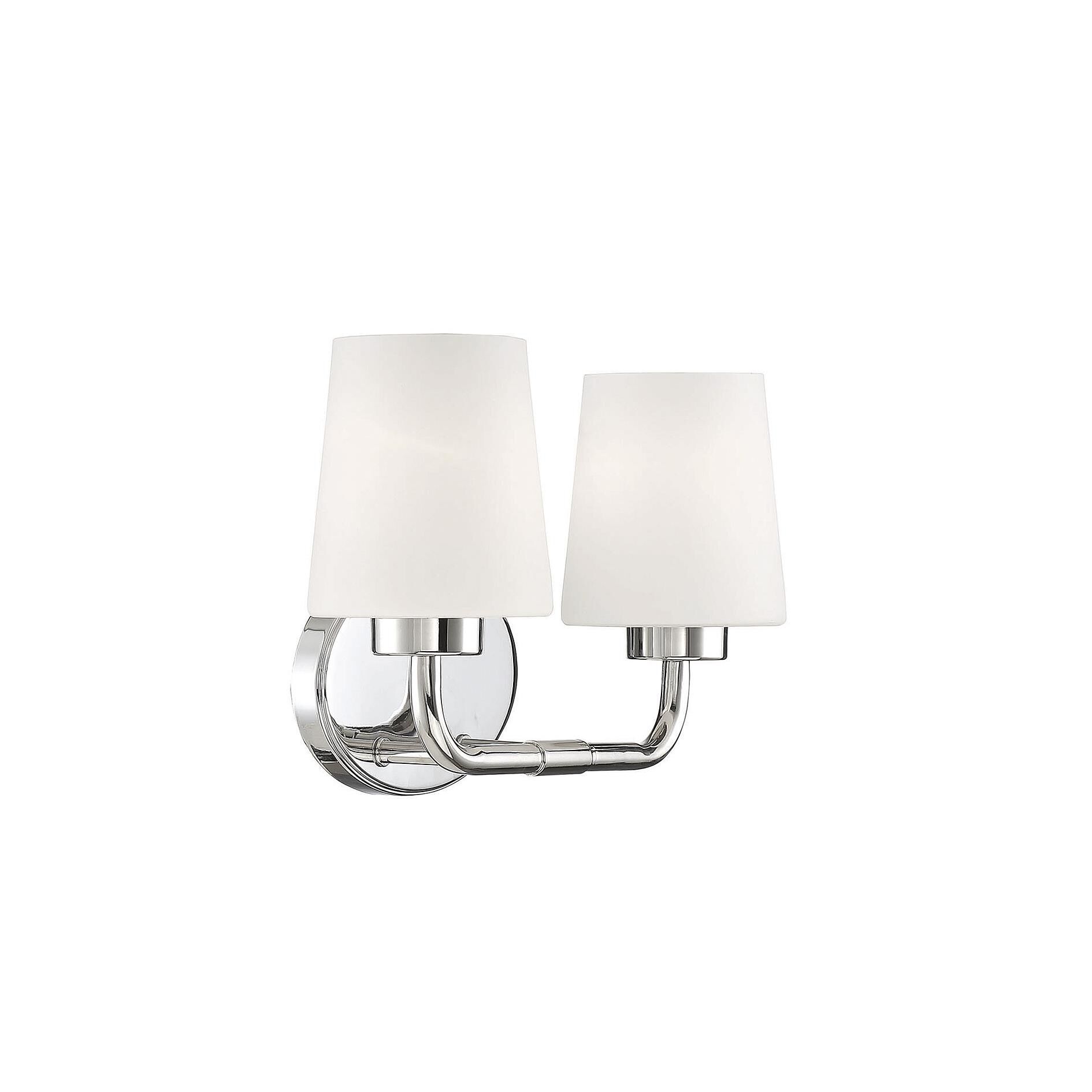Shown in Polished Nickel finish and White -  Frosted glass